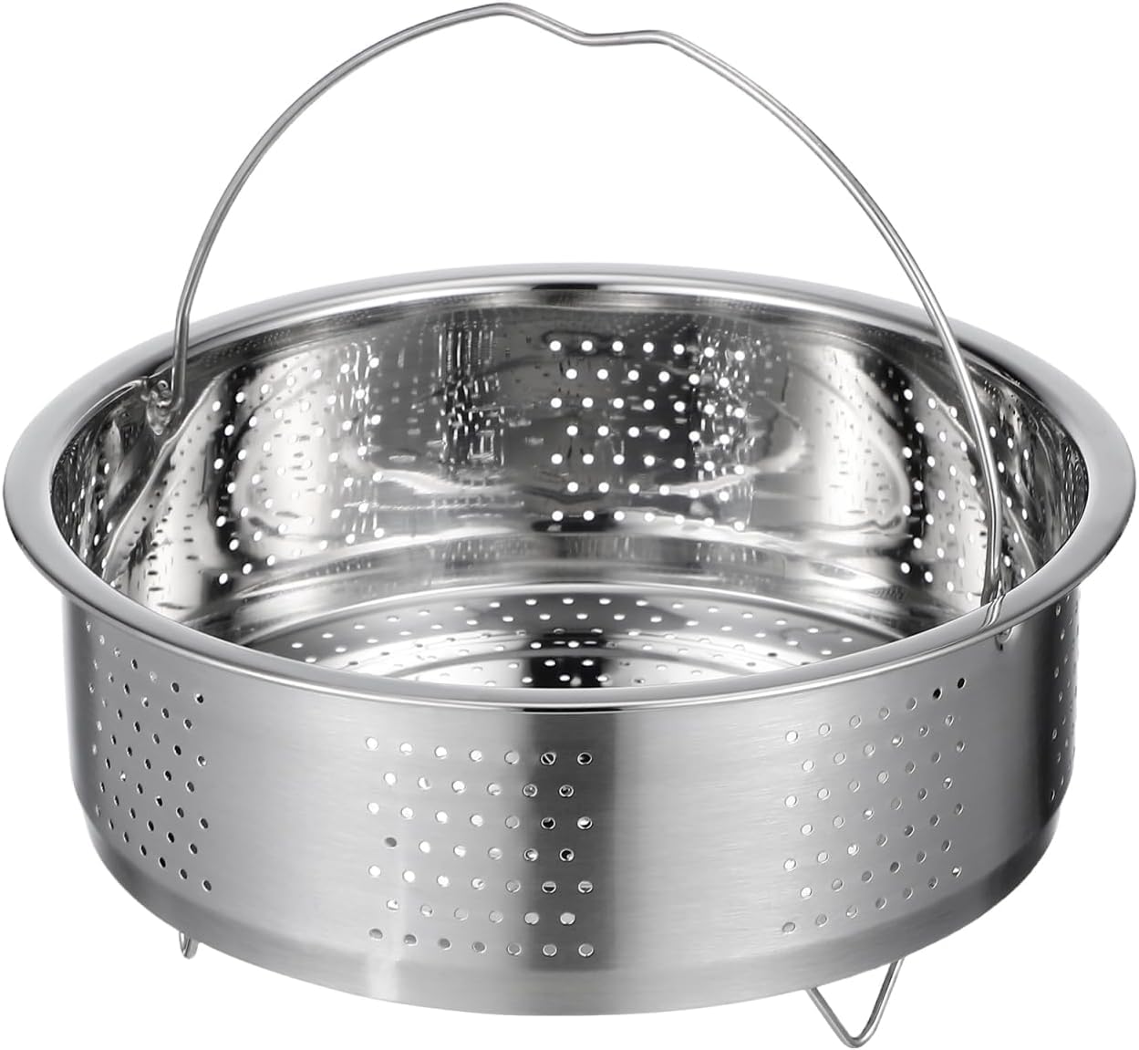 Steamer Basket Metal Insert Steaming Rack For Rice Cooker Steamer Basket With Handle For Vegetables, Fish, Seafood Cooking Warme