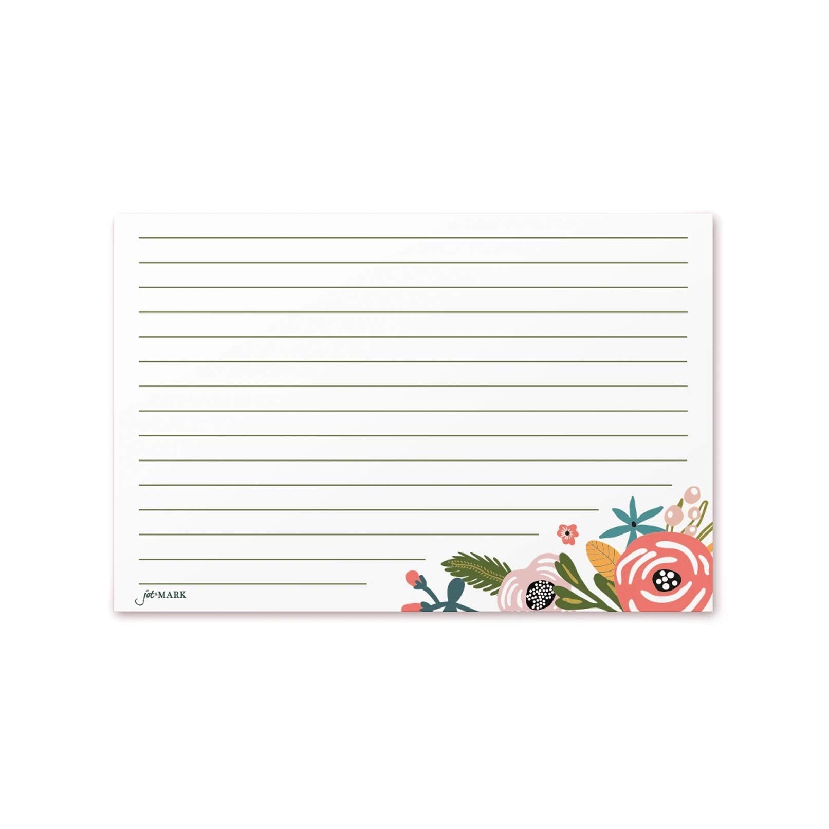 Jot & Mark Floral Recipe Cards 4X6 | Double Sided Thick Cardstock, 50 Count (Garden Floral)