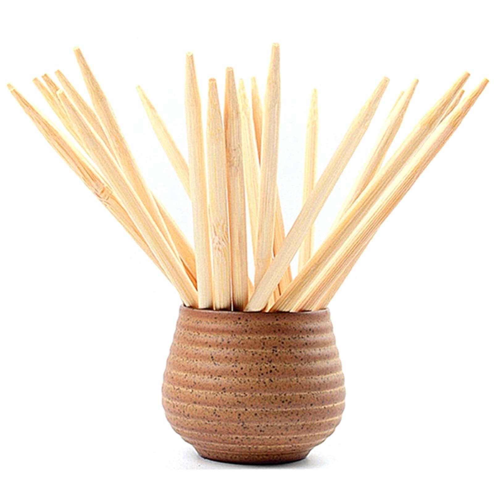 Hopelf 7 Inch Semi Point Bamboo Skewers - 5Mm Thick Natural Bamboo Sticks For Bbq Caramel,Candy Apple Sticks, Corn Dog,Corn Cob,