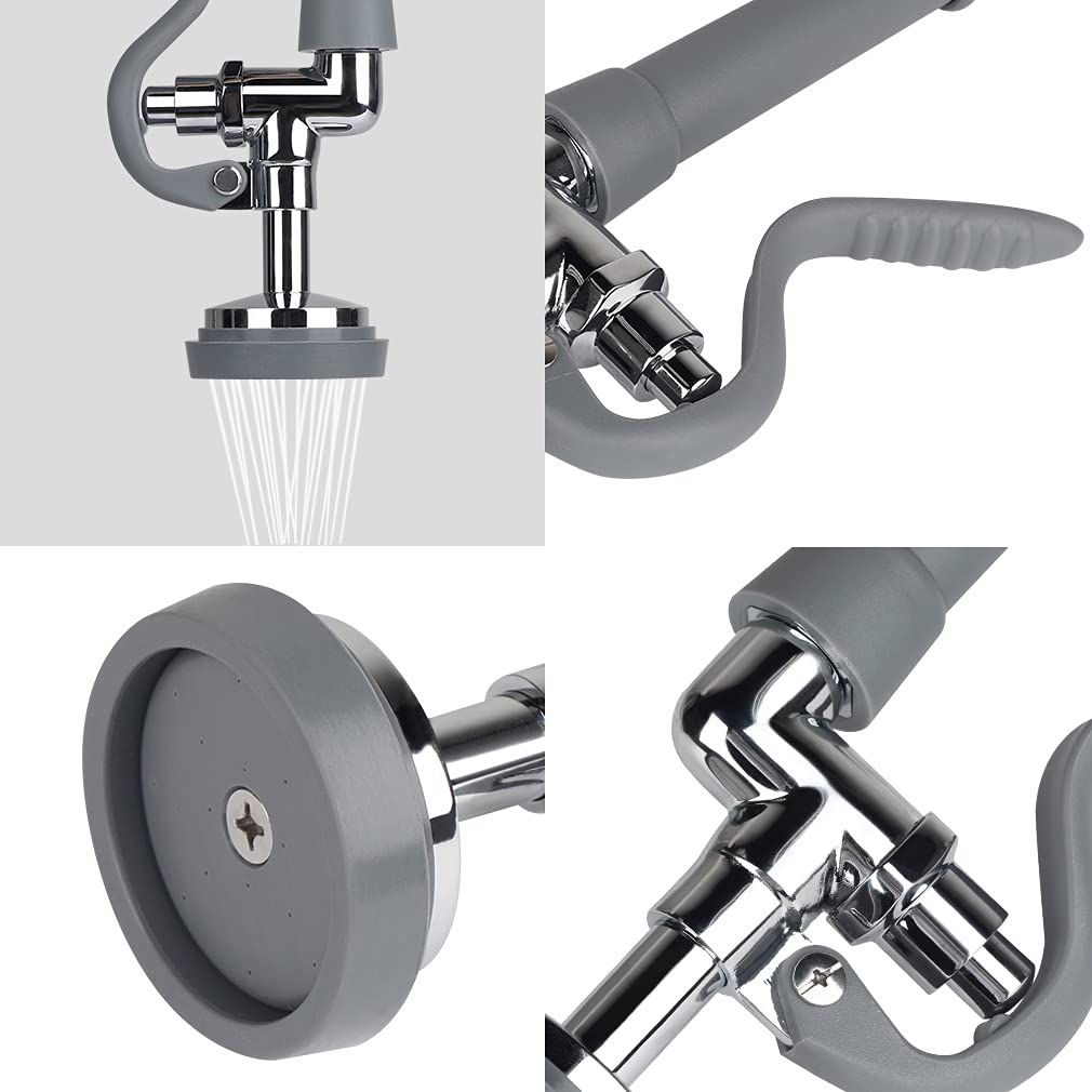 Kollniun Spray Valve With Pre-Rinse Hose 44 Inches Commercial Flexible Stainless Steel 1.42 Gpm High Pressure Pre Rinse Dish Spr