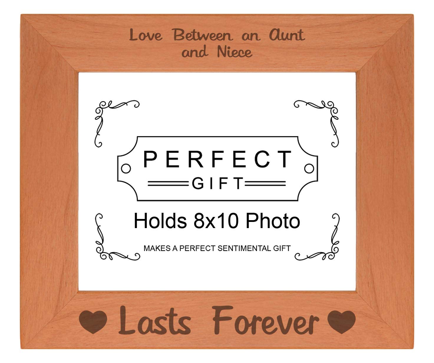 ThisWear Sentimental Photo Frame Love Between An Aunt and Niece Lasts Forever Wood Engraved 8x10 Landscape Picture Frame