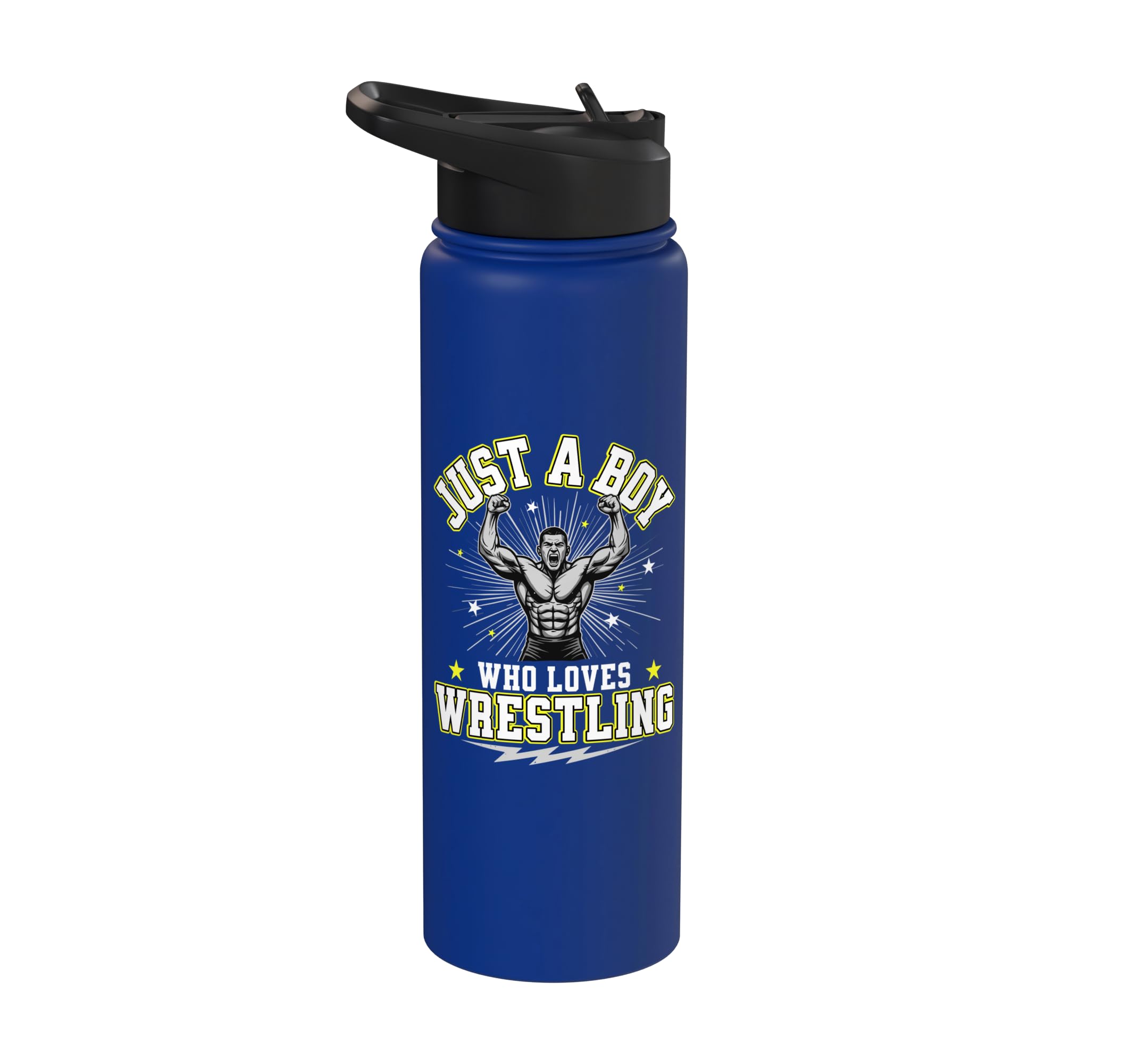 Just A Boy Who Loves Wrestling Boys Kids Wrestler Boy Stainless Steel Insulated Water Bottle