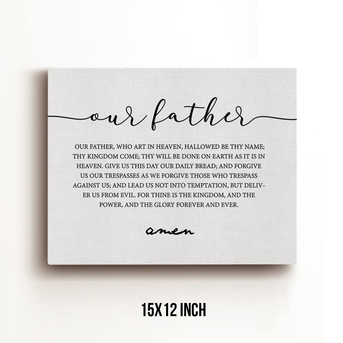 Inspirational Canvas Wall Art Our Father Prayer Print Framed The Lords Prayer Scripture Painting Artwork Ready To Hang Home Dini