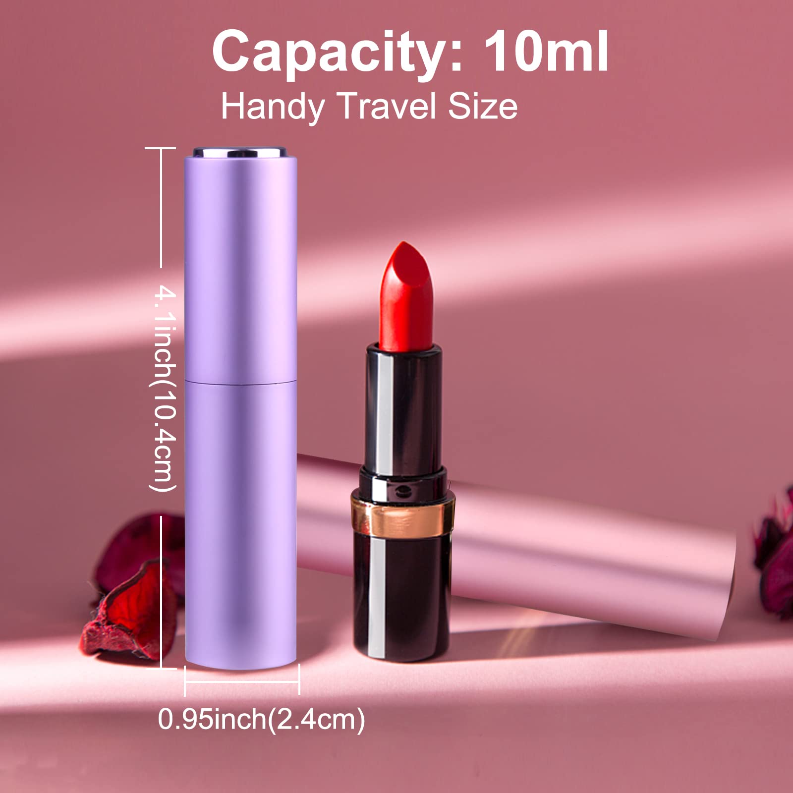 Refillable Travel Perfume Atomiser Bottles  Zingso 2 Pcs 10ml Mini Portable Spray Bottles Refillable Perfume Aftershave Atomiser Empty Travel Bottles with FunnelA (10ml (Pink+Light Purple))