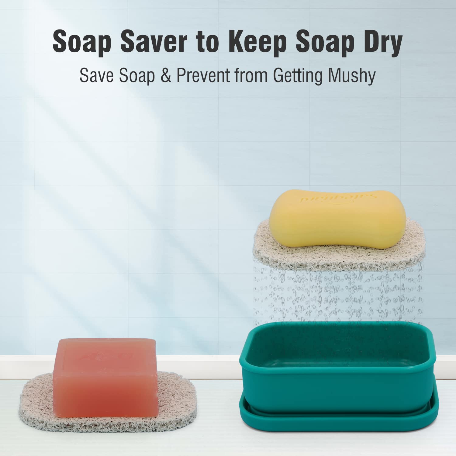 Enhanced Leak Proof Travel Soap Case, Aimaiaimai Silicone Soap Container With Draining Layer, Portable Bar Soap Holder For Bathr