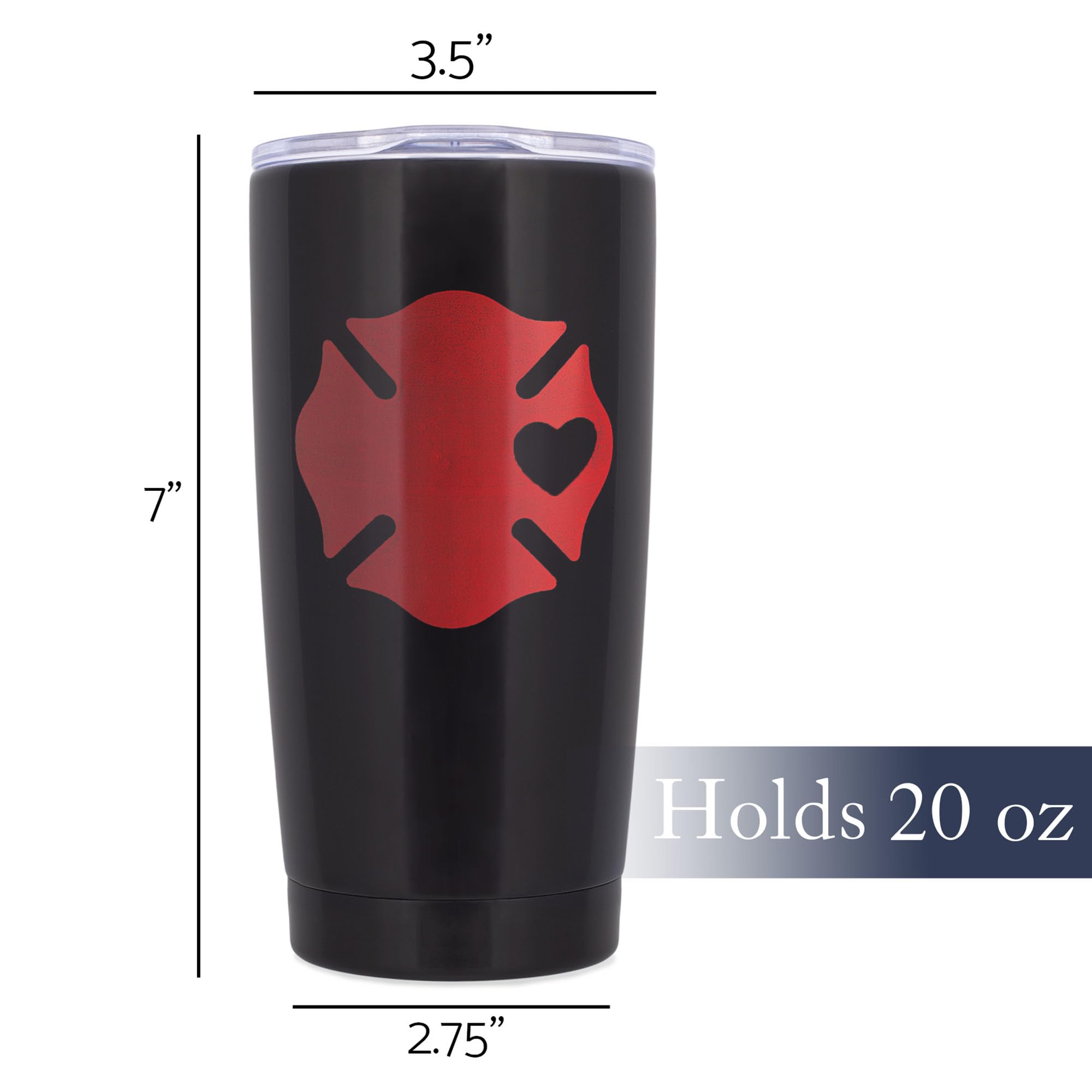 Dicksons Sstumb-71 Red 20 Ounce Stainless Steel Travel Tumbler Mug With Lid Mug With Lid, Firefighter Wife