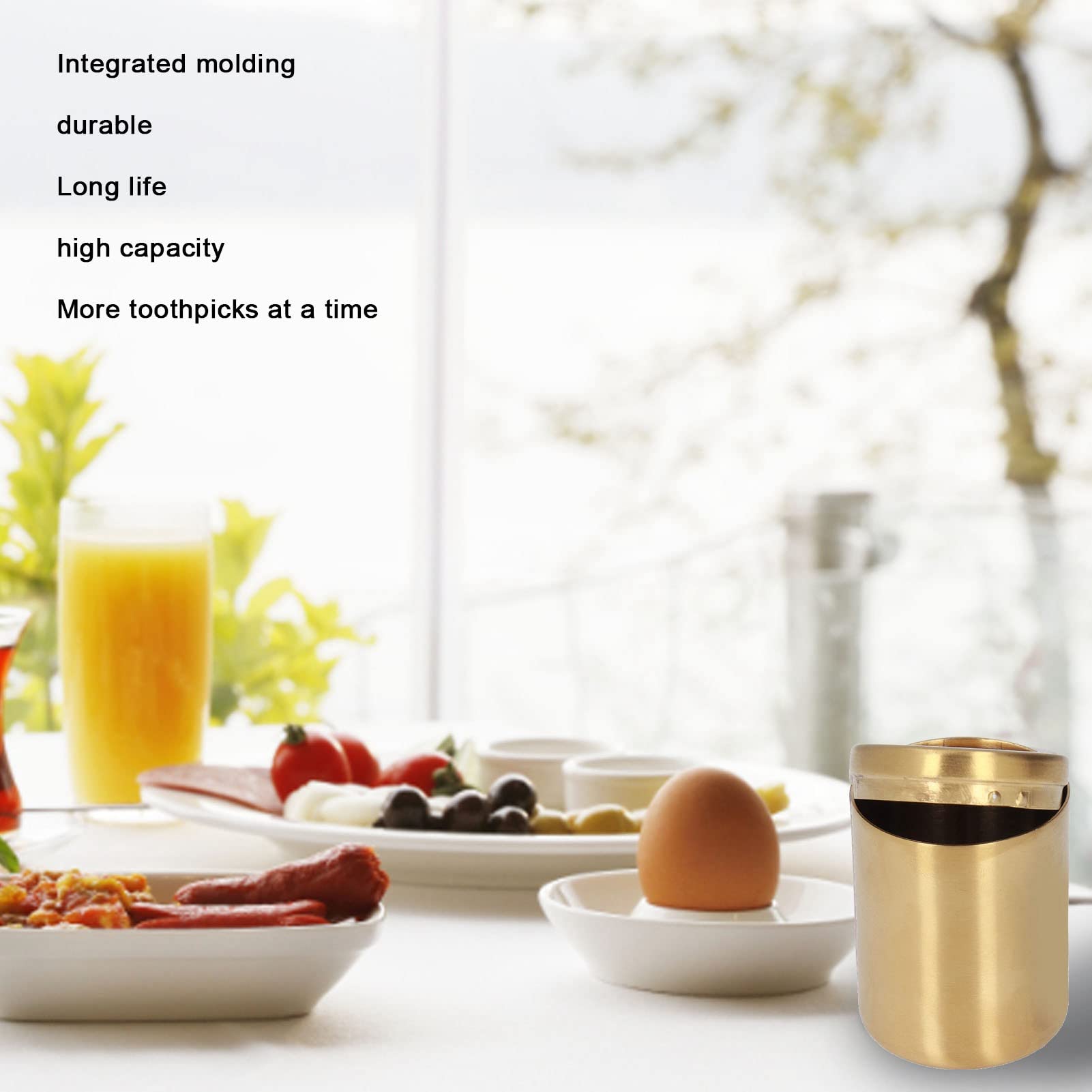 Cyrank Toothpick Holder, 3.1X2.2In Stainless Steel Toothpick Holder Dispenser Pocket Toothpick Holder Metal Toothpick Storage Bo