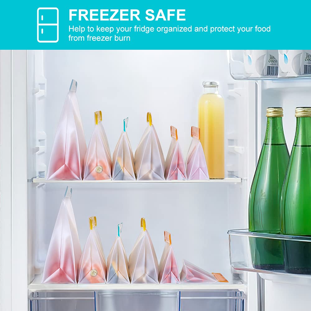 Reusable Food Storage Bags Stand Up, 9 Pack Ziplock Reusable Freezer Bags, Leakproof Storage Gallon Bags, Reusable Food Bags, Sa
