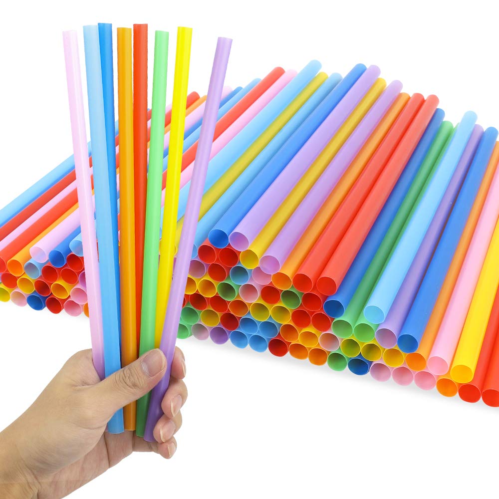 Tomnk 120 Pack Smoothie Straws, 10.3 Inches Straws Disposable, Boba Straws Plastic Straws Straws Drinking Plastic