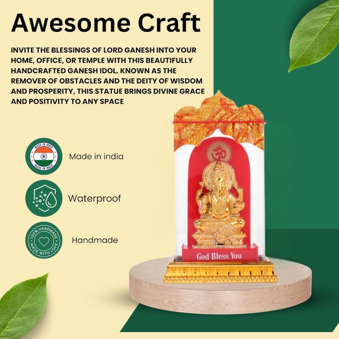 Awesome Craft Ganesha Idol Car Dashboard Idolganesha Murti Ganpati Idol For Home Decor Puja Lord Ganesh Statue Gift For Office D