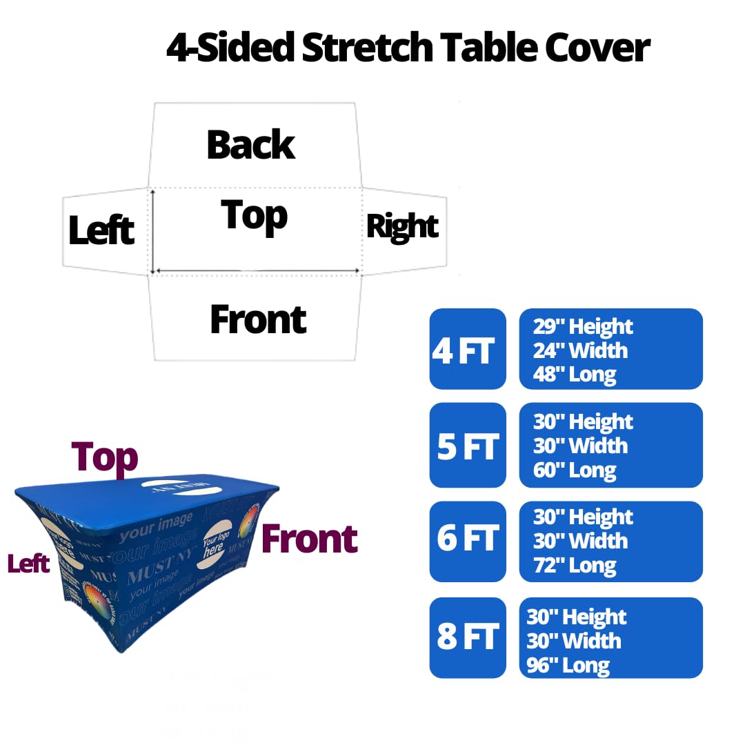 Customized Tablecloth 4Ft 6 Ft 8 Ft Table Runner Personalized Tablecloth For Tradeshow Events Birthday Wedding Anniversary Trade