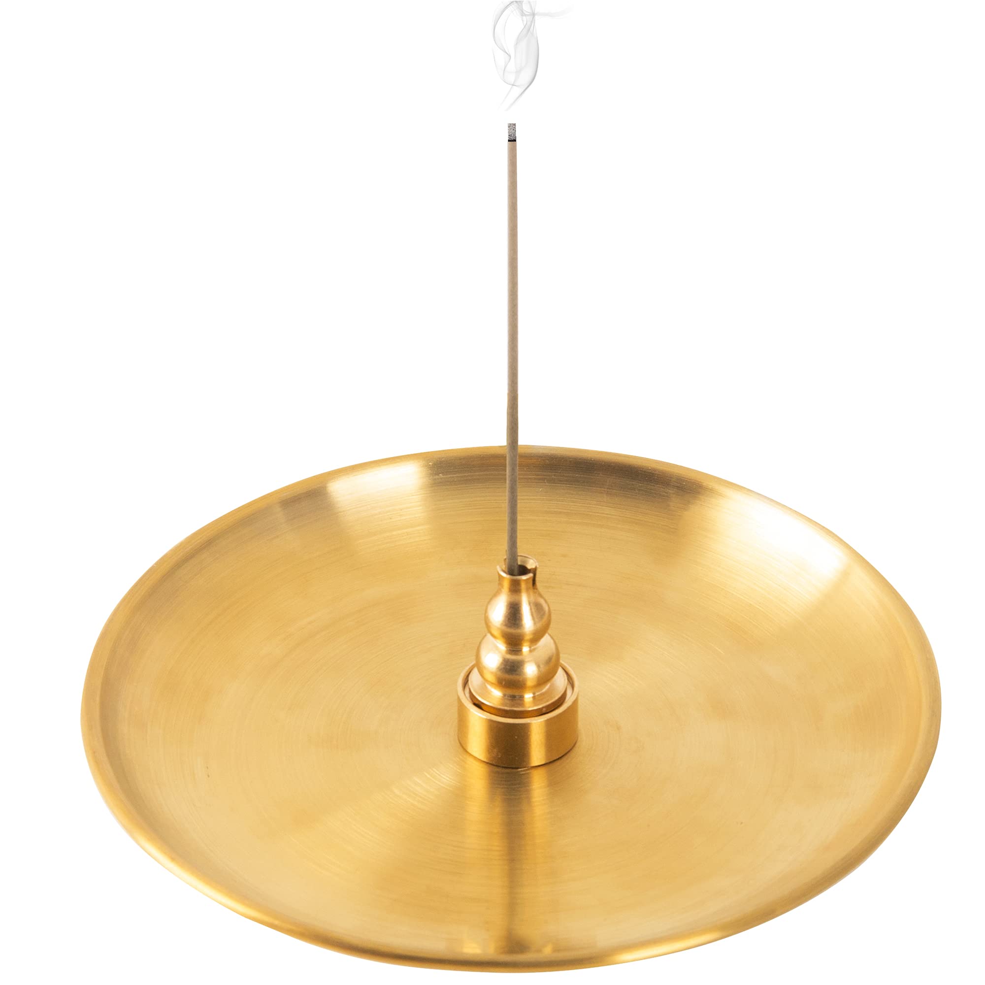 3 in 1 Incense Burner - 5.5 Inch Brass Incense Holder for Incense Sticks/Coil Incense/Incense Cones - Metal Gourd-Shaped Ash Cat