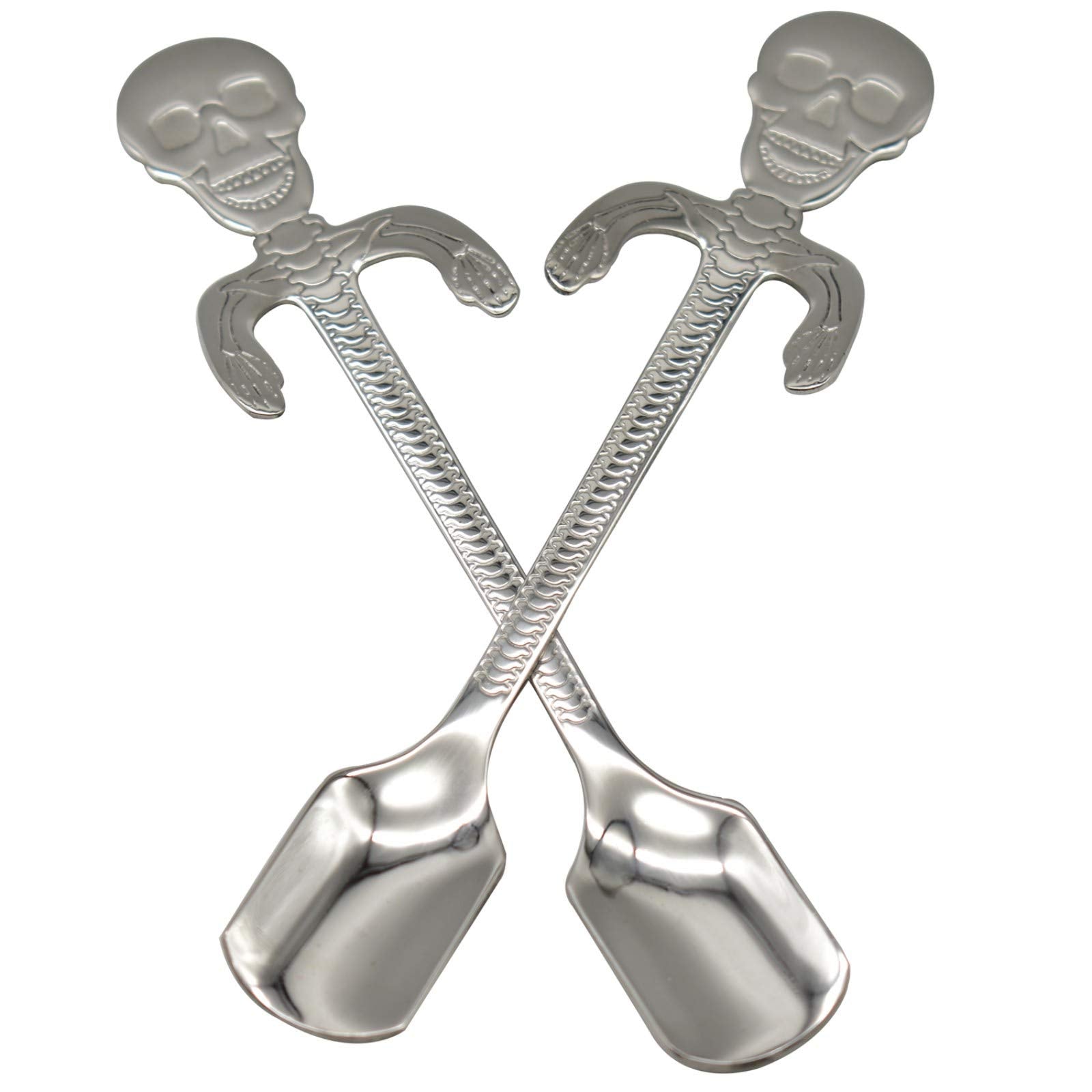 Maydahui 6 Pcs Skull Spoon 5 Inch 18/10(304 )Stainless Steel Hanging Teaspoons Coffee Tea Sugar Espresso Dessert Stirring Spoons