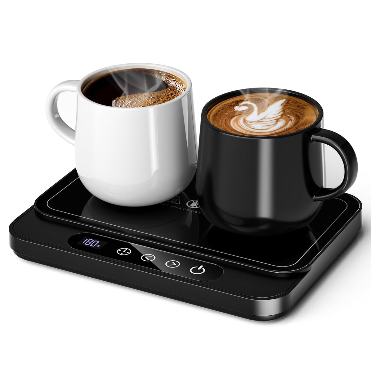 Misby Coffee Mug Warmer, 50W Large Heating Panel Mug Warmer With 6-Temp Settings, 8H Auto Shut-Off, 12H Timer, Ultra-Thin Design