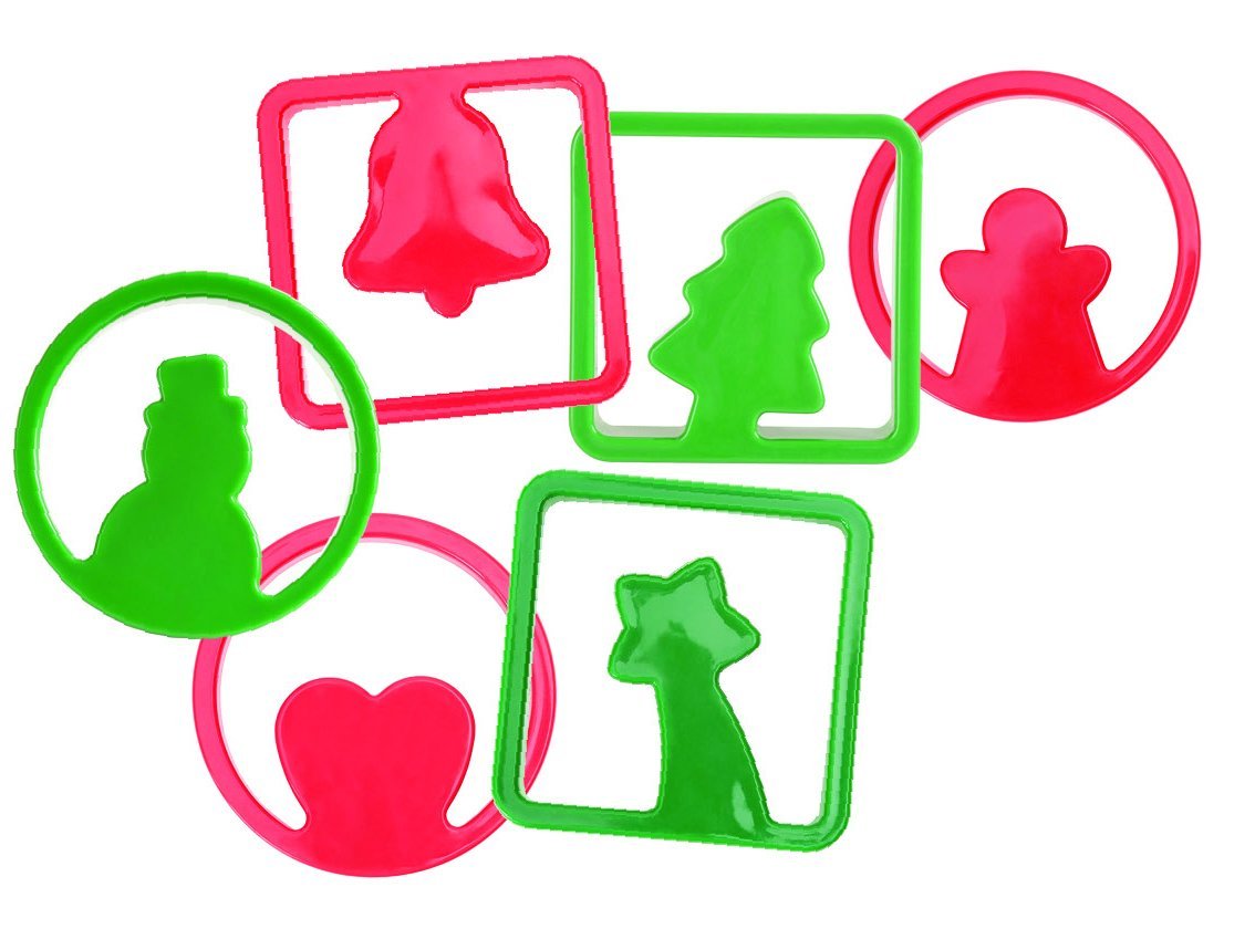 Pavoni Christmascookies Cutters (12 Pack), Red/Green