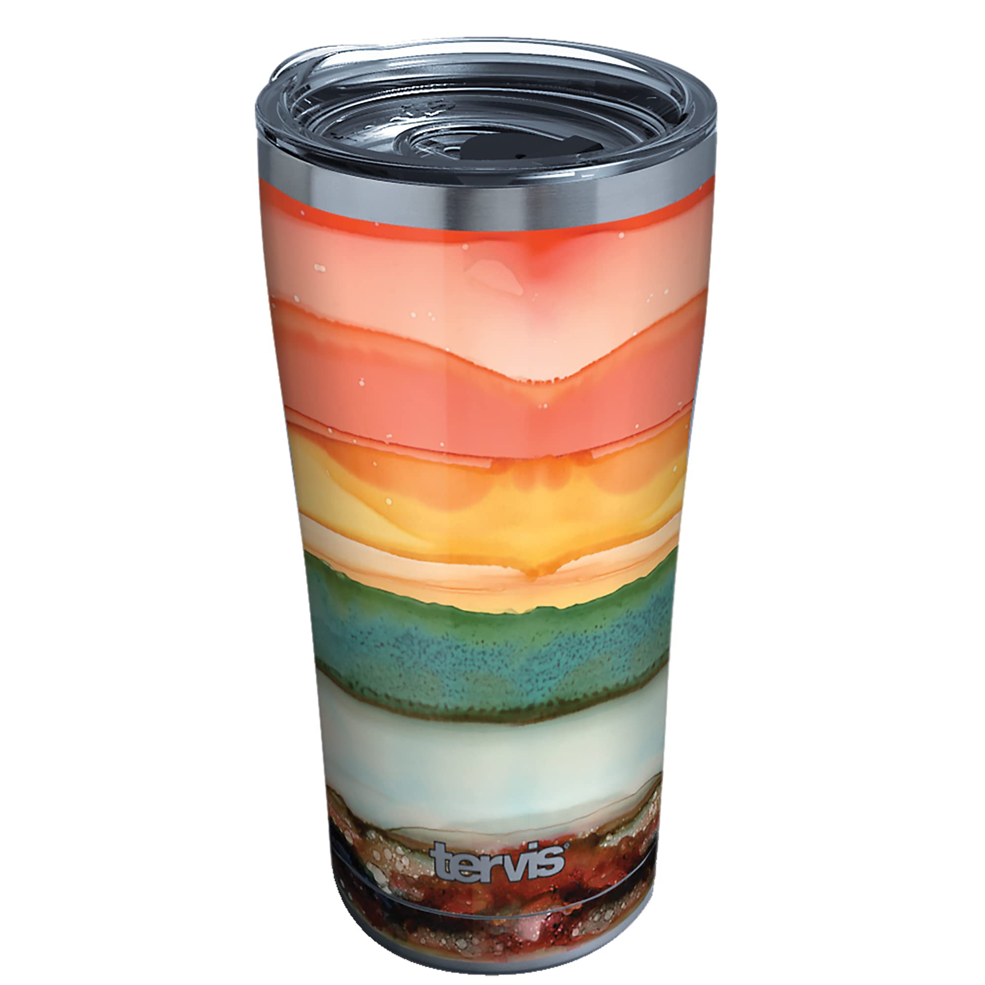 Tervis Inkreel - Evening Tides Triple Walled Insulated Tumbler Travel Cup Keeps Drinks Cold & Hot, 20Oz Legacy, Stainless Steel