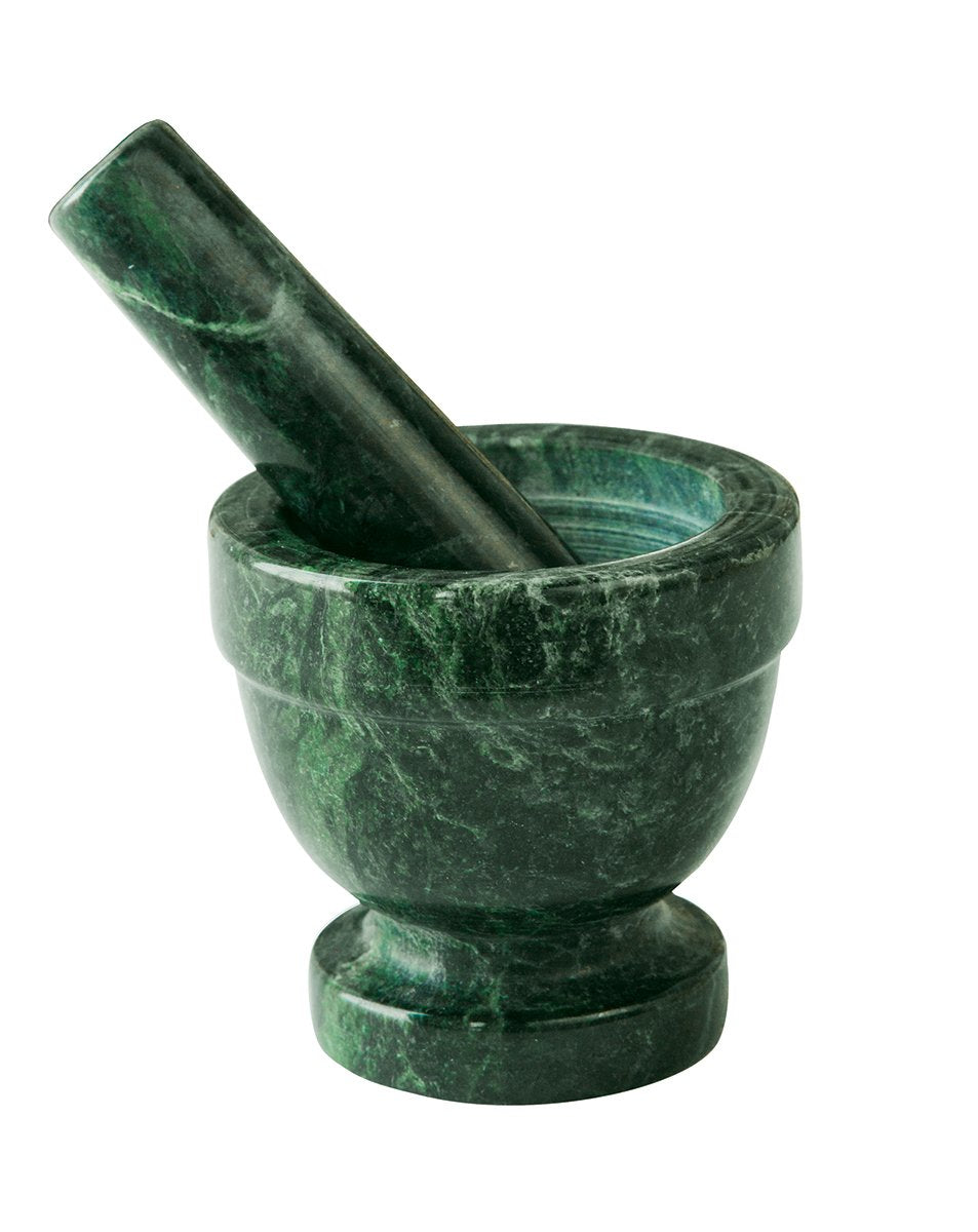 Fox Run Marble Mortar And Pestle, Green , 3''