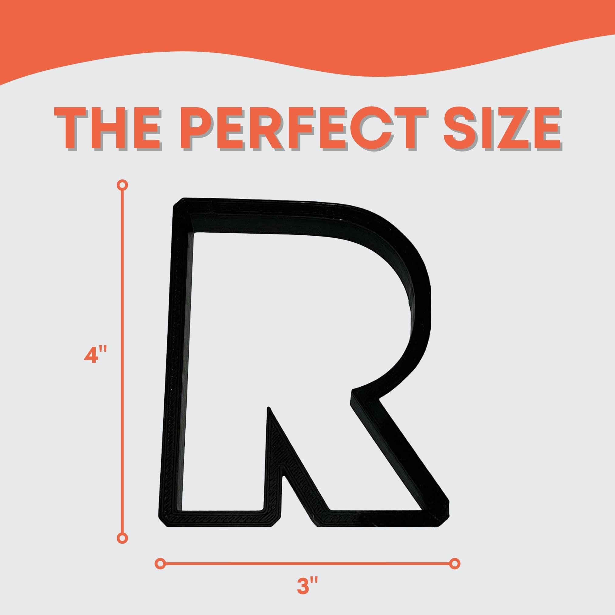 R Capital Block Cookie Cutter With Easy To Push Design (3.5 Inch)