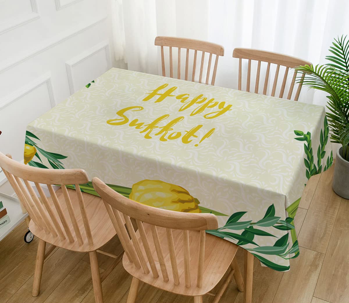 Hafangry Sukkah Table Cloth Sukkot Etrog Hadass Aravah Lulav Decor Jewish Holiday Party Decorations Supplies Kitchen Dining Room