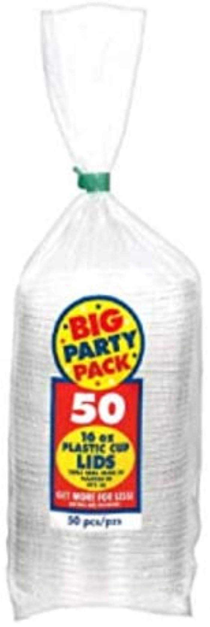 Amscan Disposable Cup Lids, 12Oz, Clear