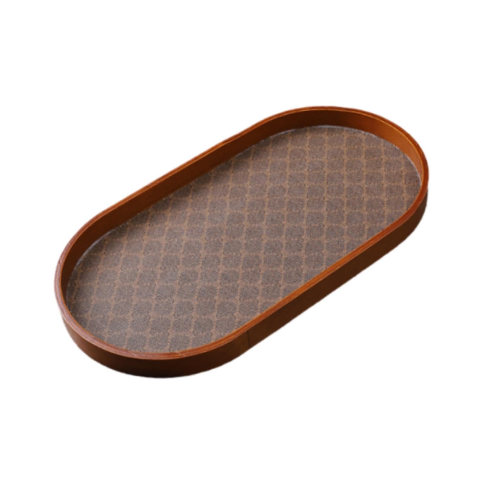 Trendynest Wooden Serving Tray Dinner Tray Vanity Trays Wooden Tray For Desk Hotel Oval
