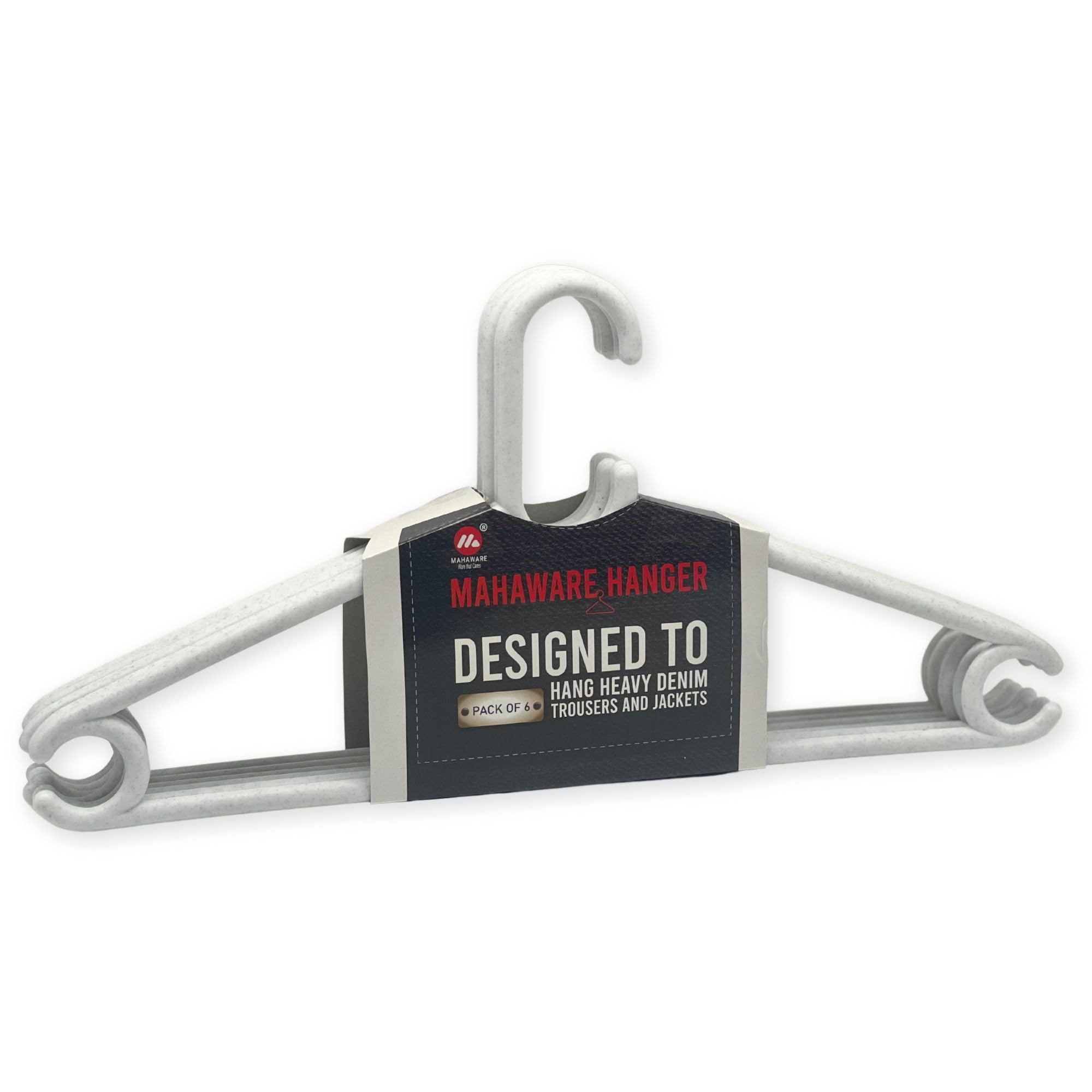 Mahaware Sturdy Polypropylene Hanger, Pack of 6, Mint Granite White l Cloth Hanger l Dress Hangers l hanger for clothes hanging