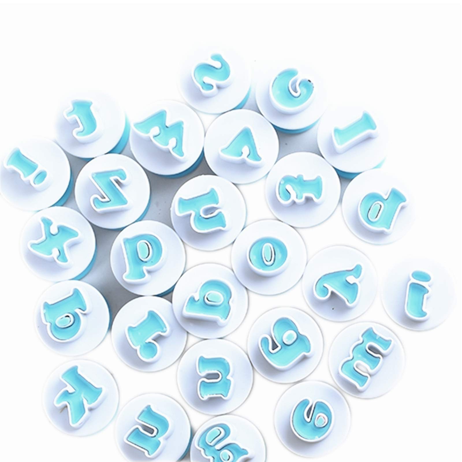 Small Letter Stamp Cookie Cutters Set Of 26 Pcs, Mini Lowercase Alphabet Spring Stamping Cutters Food Grade Plastic Direct Embos