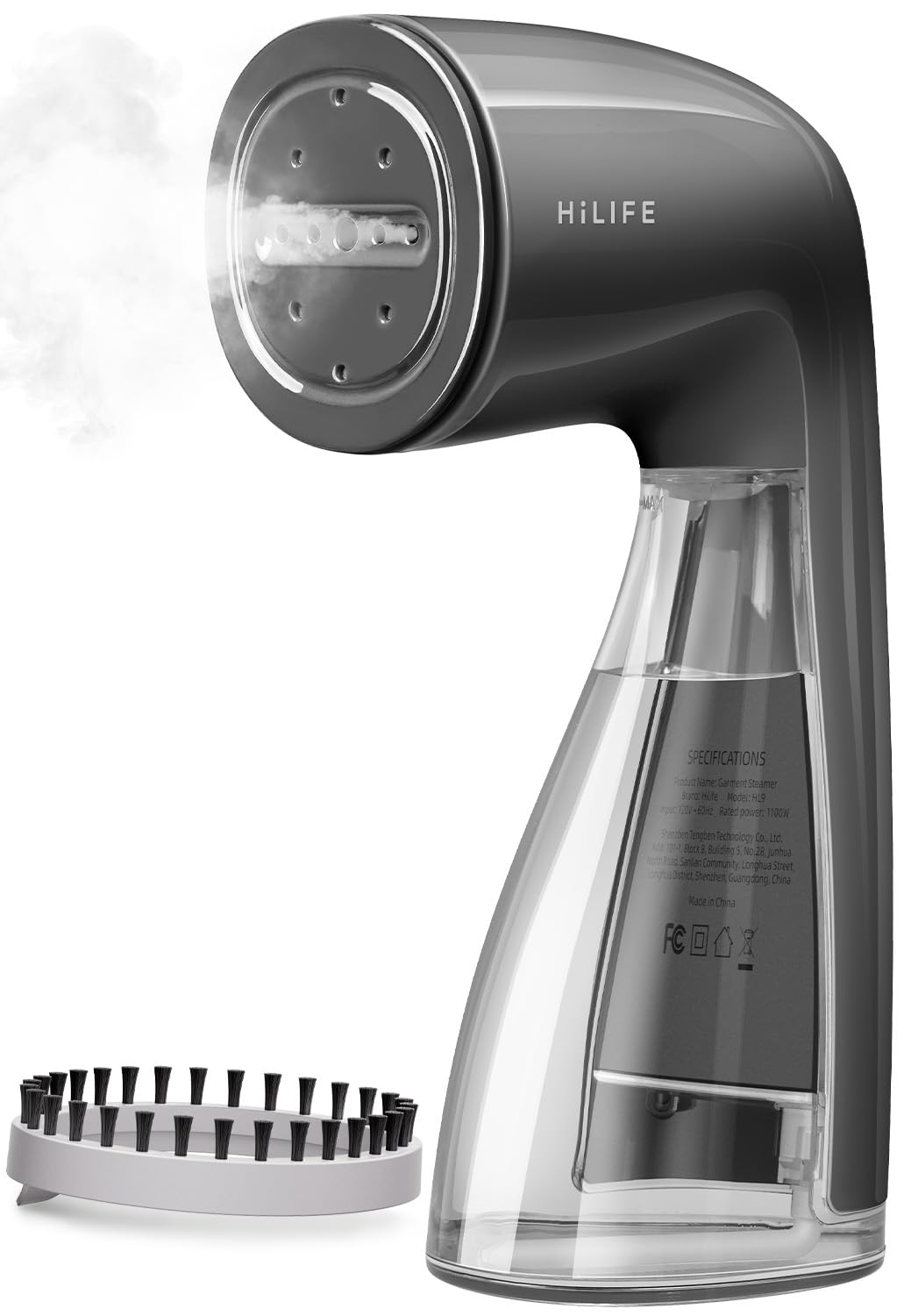 HiLIFE Steamer for Clothes, 1100W Clothes Steamer with Large 300ml Tank, Handheld Clothing Steamer, Fabric Wrinkle Remover, Port
