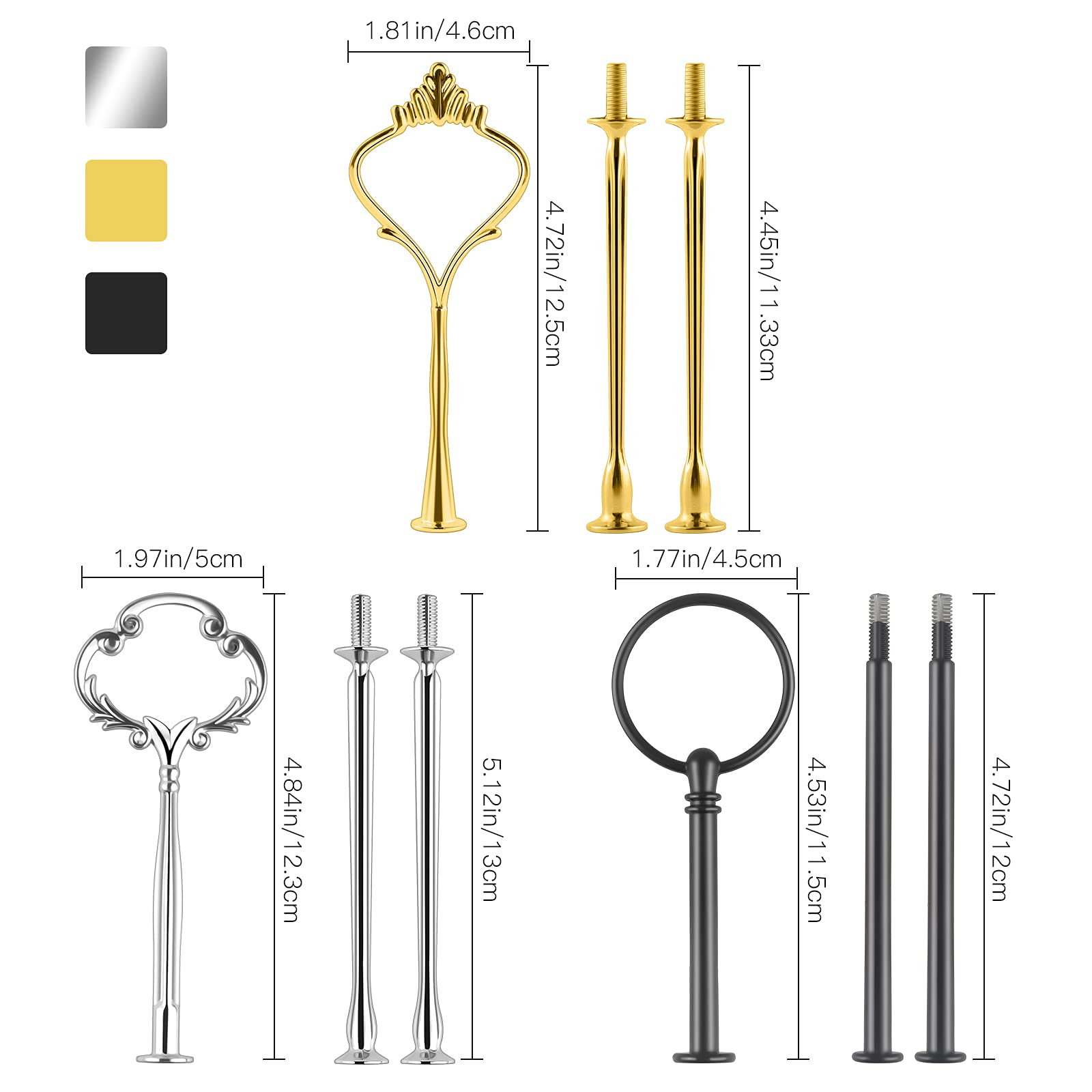 9 Set Cake Stand Hardware Kit Tiered Tray Hardware Fittings For Cake Stand,3 Tier Cake Stand Fittings Hardware Holder For Weedin