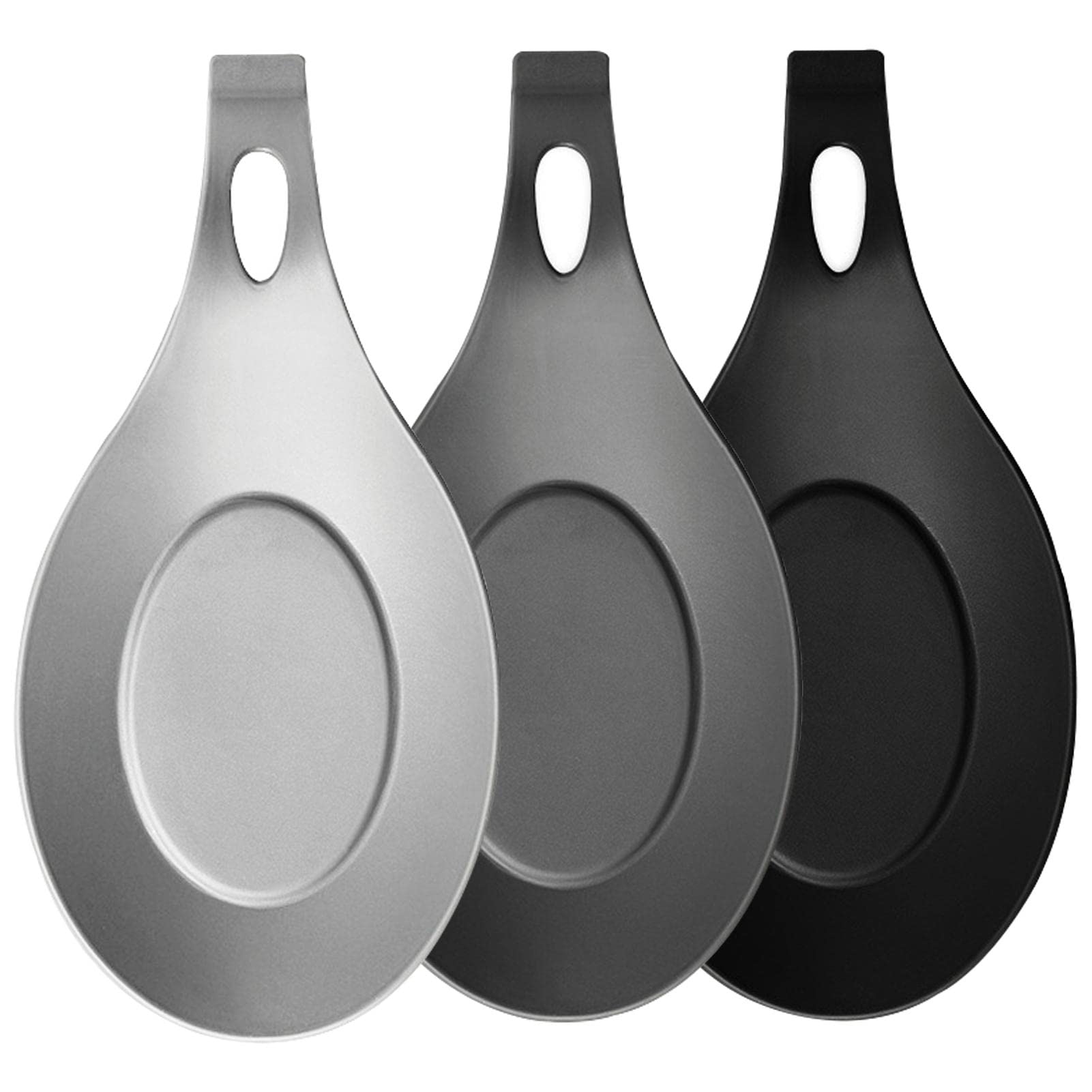 Sycooven 3Pcs Large Silicone Spoon Rest, Heat Resistant Cooking Spoon Holder, Perfect Kitchen Gadgets For Kitchen Utensils Spatu