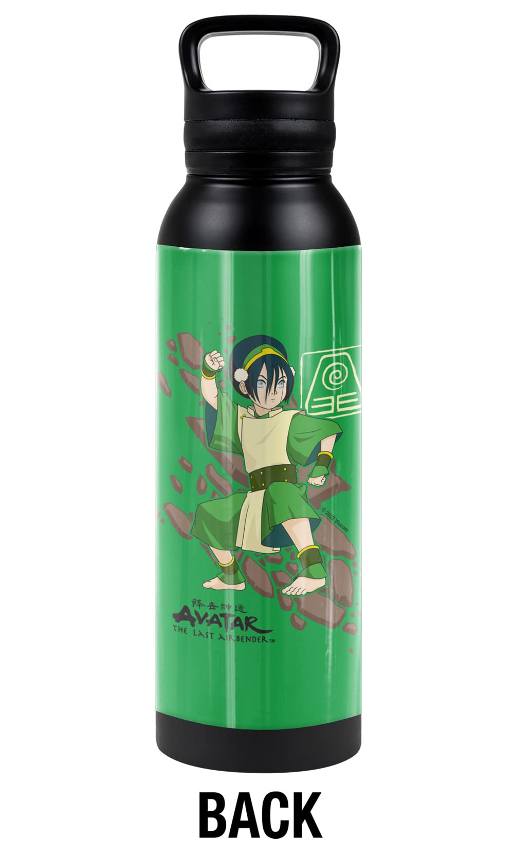 Avatar The Last Airbender Official Toph Rock Slide 24 Oz Insulated Canteen Water Bottle, Leak Resistant, Vacuum Insulated Stainl