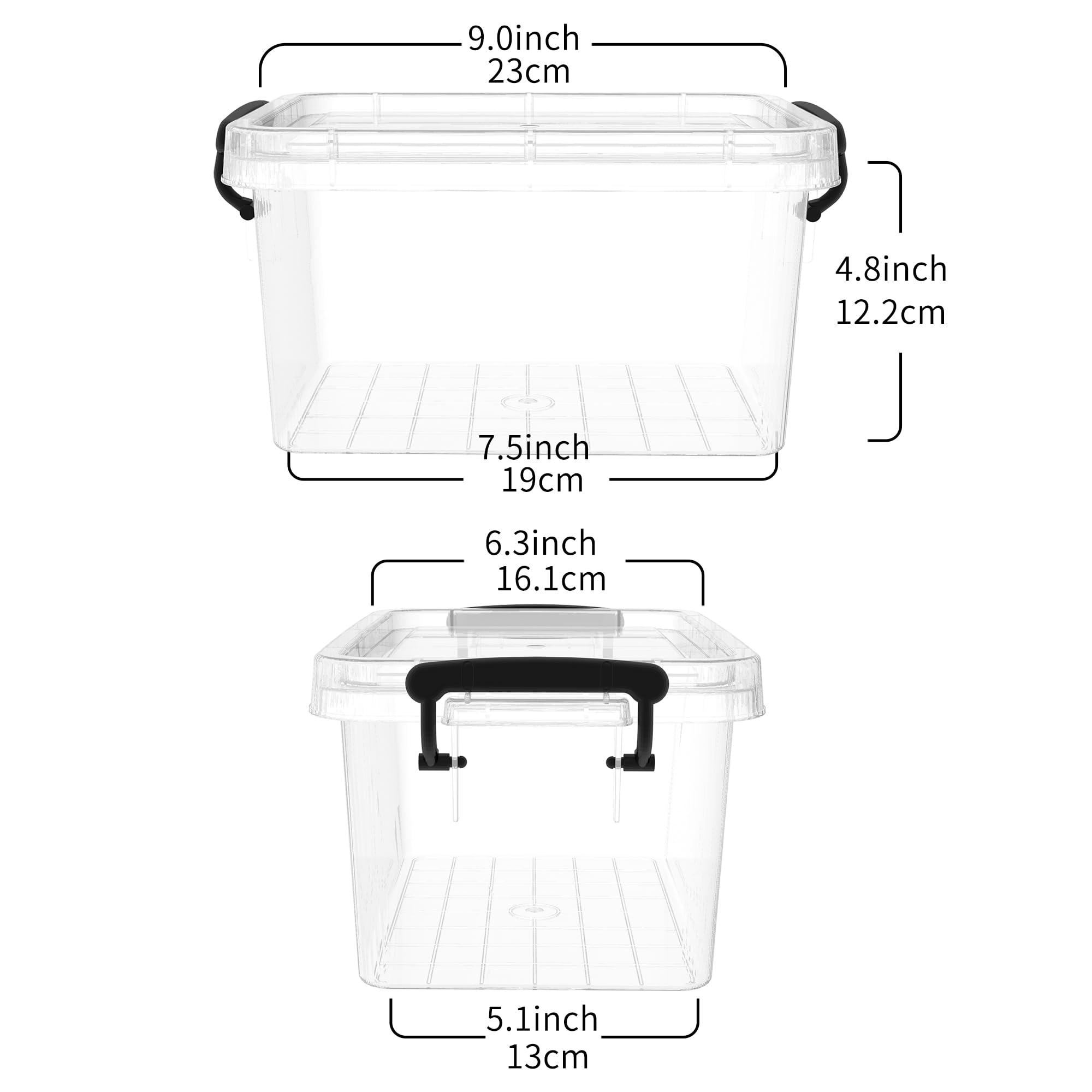 Cetomo 3.2Qt*12 Plastic Storage Bins, Storage Box, 12 Pack, Organizing Container With Durable Lids, Secure Latching Buckles, Sta