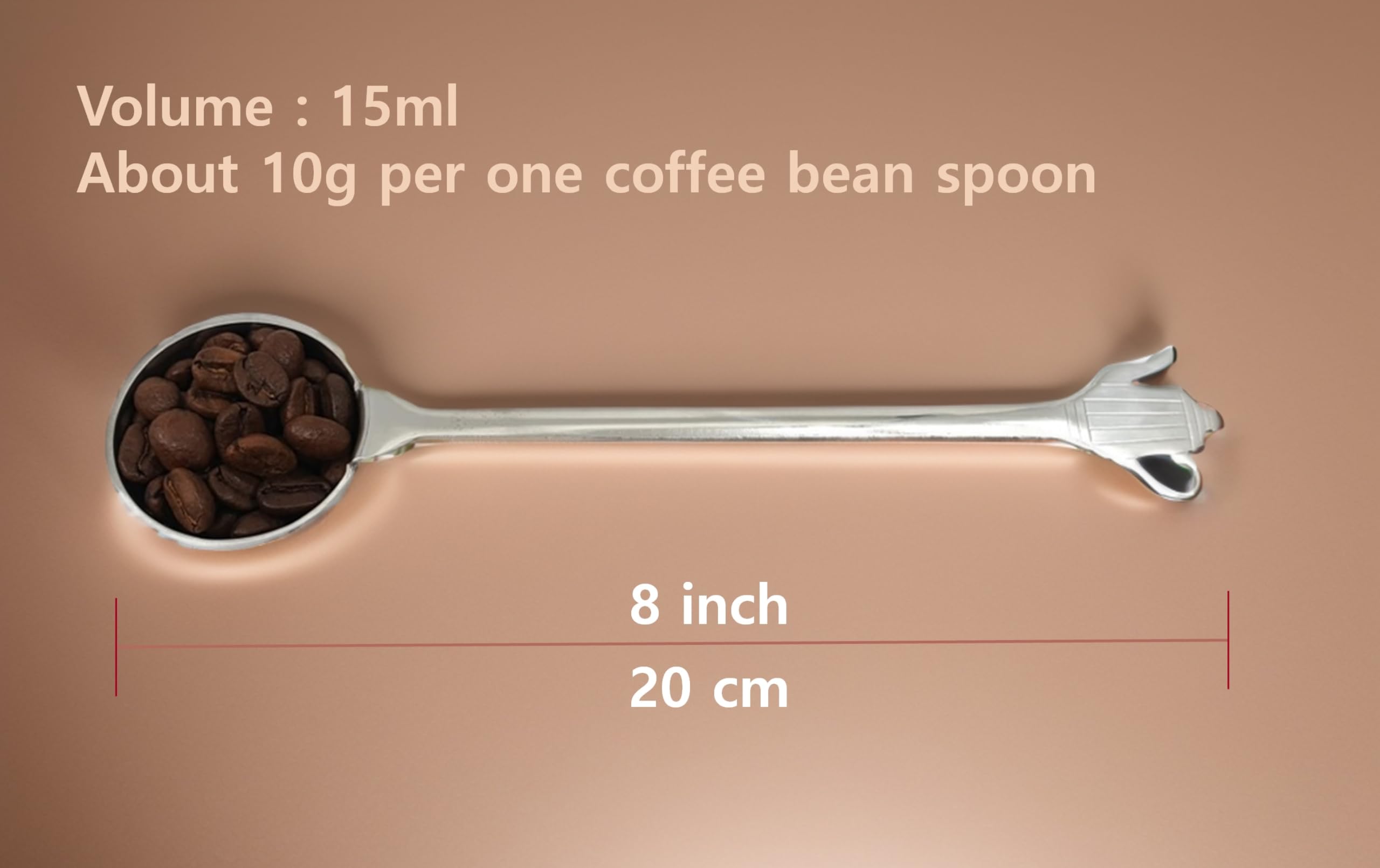 Popos Store 8-Inch Coffee Scoop, Stainless Steel 1 Table(15Ml) Spoon With Lovely Drippot Handle
