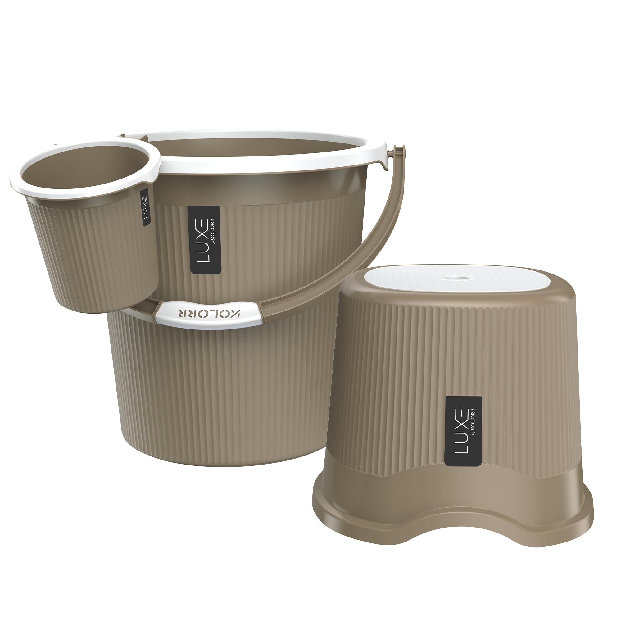 Kolorr Luxe Bathroom Set (Bucket 18L X 1) + (Mug 1.5L X 1) + (Luxe Patla X 1)|Sturdy And Durable |Lightweight| Easy To Clean And