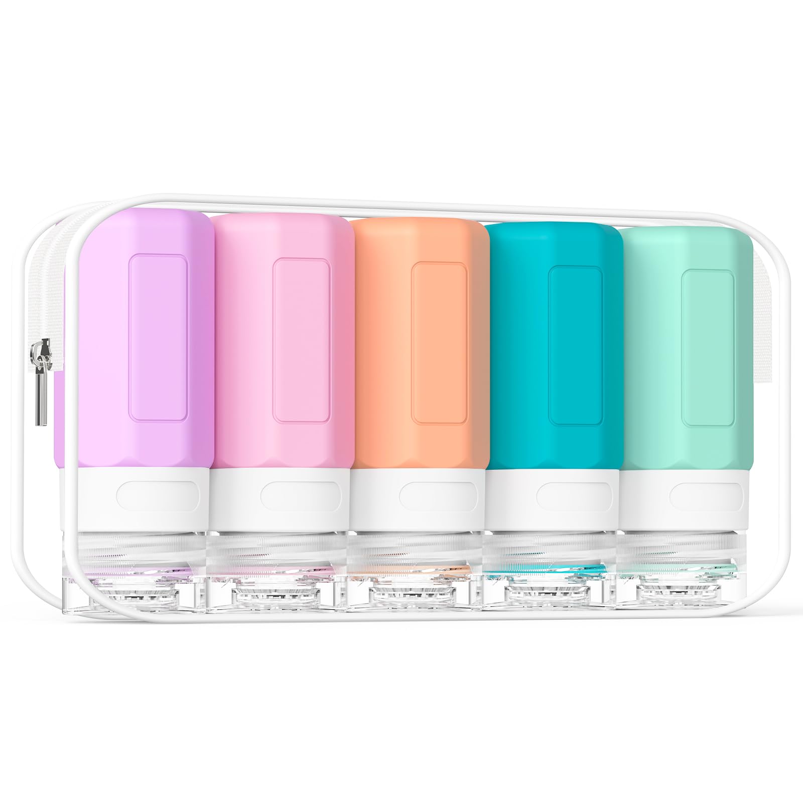 Ruinovate Travel Bottles For Toiletries, 2Oz Size Tsa Travel Containers For Toiletries Leak Proof Refillable Squeezable Silicone