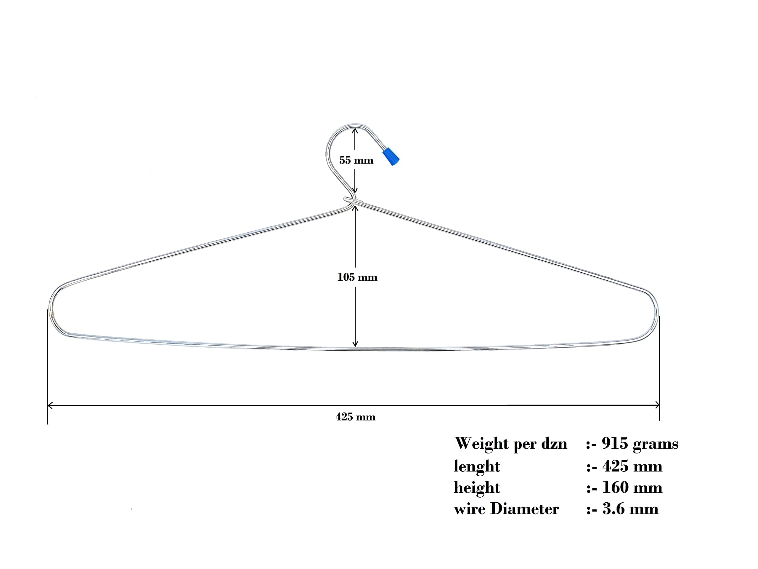 AMENSHREE Metal Strong Durable Steel Cloth Hanger Pack Of 24 Pieces (Blue, 24)