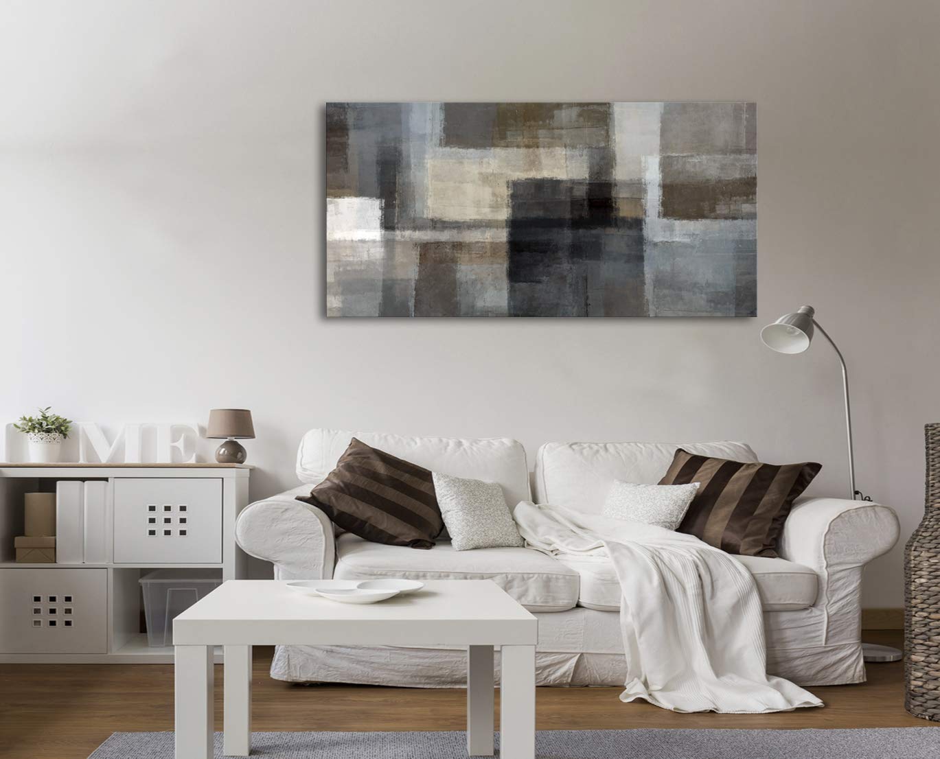 Cao Gen Decor Art A62462 Canvas Prints Abstract Wall Art Print Paintings Grey and Brown Home Decor Framed Ready to hang for Living Room Bedroom and Office Home Kitchen Artwork