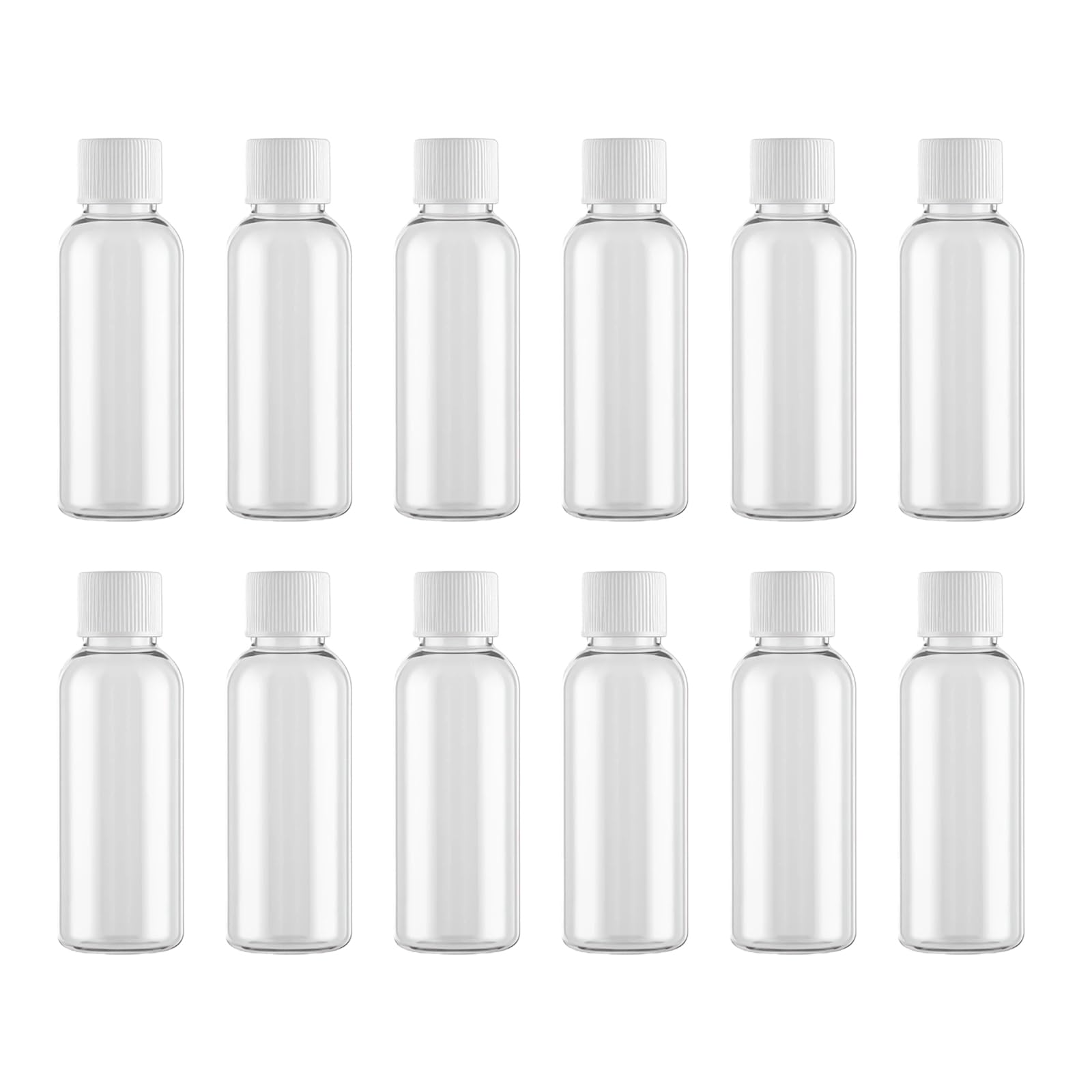12PCS 30ml/1oz Empty Refillable PET Transparent Plastic Jar Bottles Travel Cosmetic Container Pot Holder With Plastic Screw Lid 