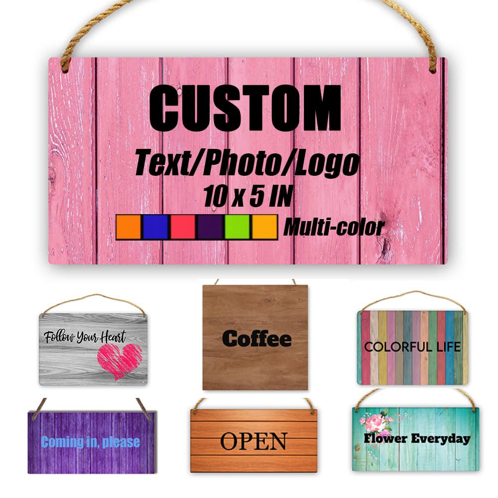 Personalized Wooden Decorative Hangings with Photo Name Text, Custom-made Decor Hanger, Customize Gifts for Him Her, Custom Chri