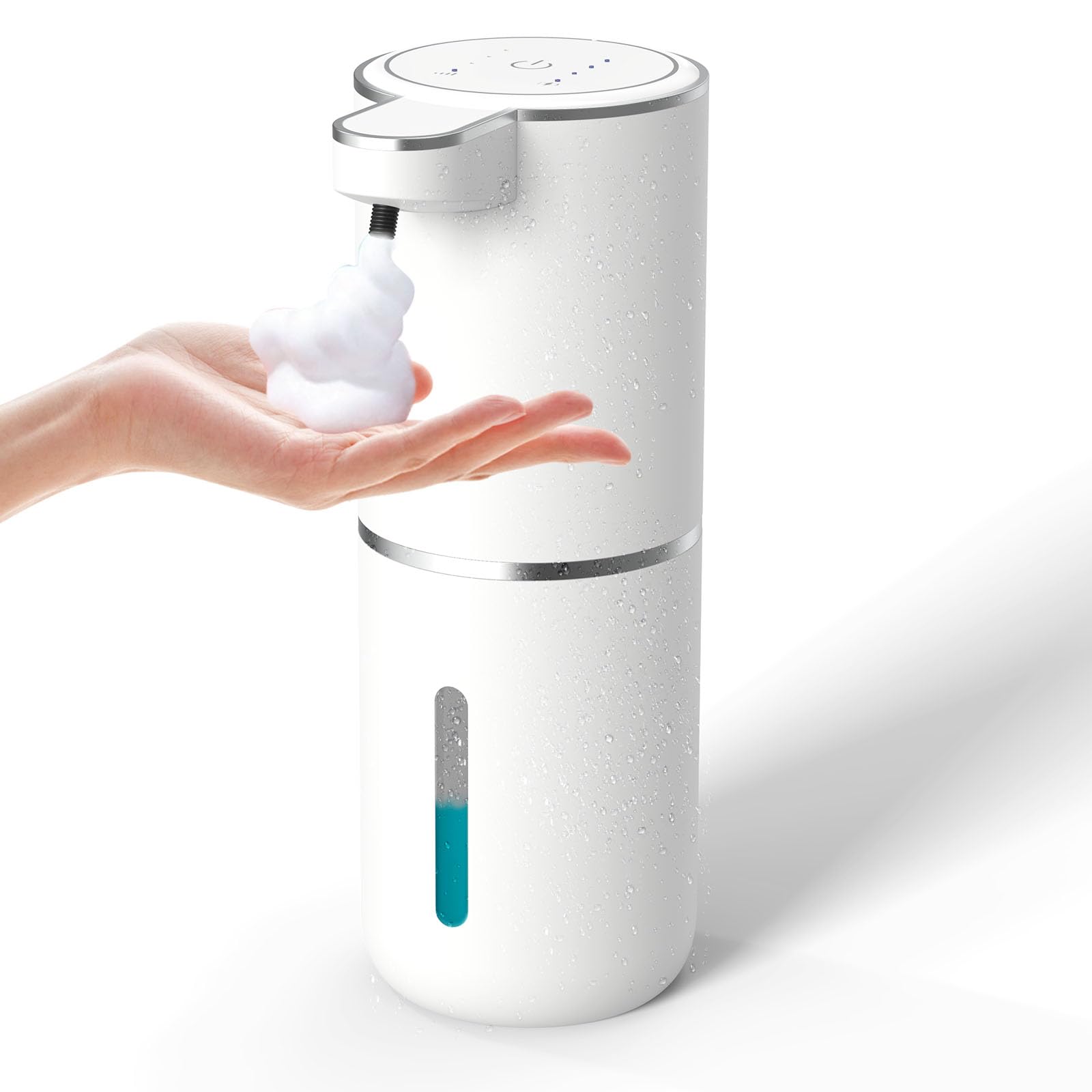 Automatic Soap Dispenser - Touchless Foaming Soap Dispenser 400Ml Usb Rechargeable Dispenser Electric Wall Mounted 4Levels Adjus