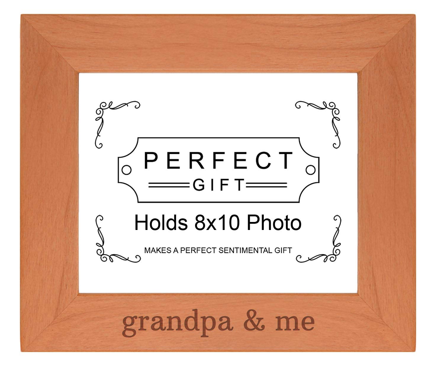 Personalized Gifts Sentimental Frame For Grandpa From Grandchildren Grandpa And Me Wood Engraved 8x10 Landscape Picture Frame