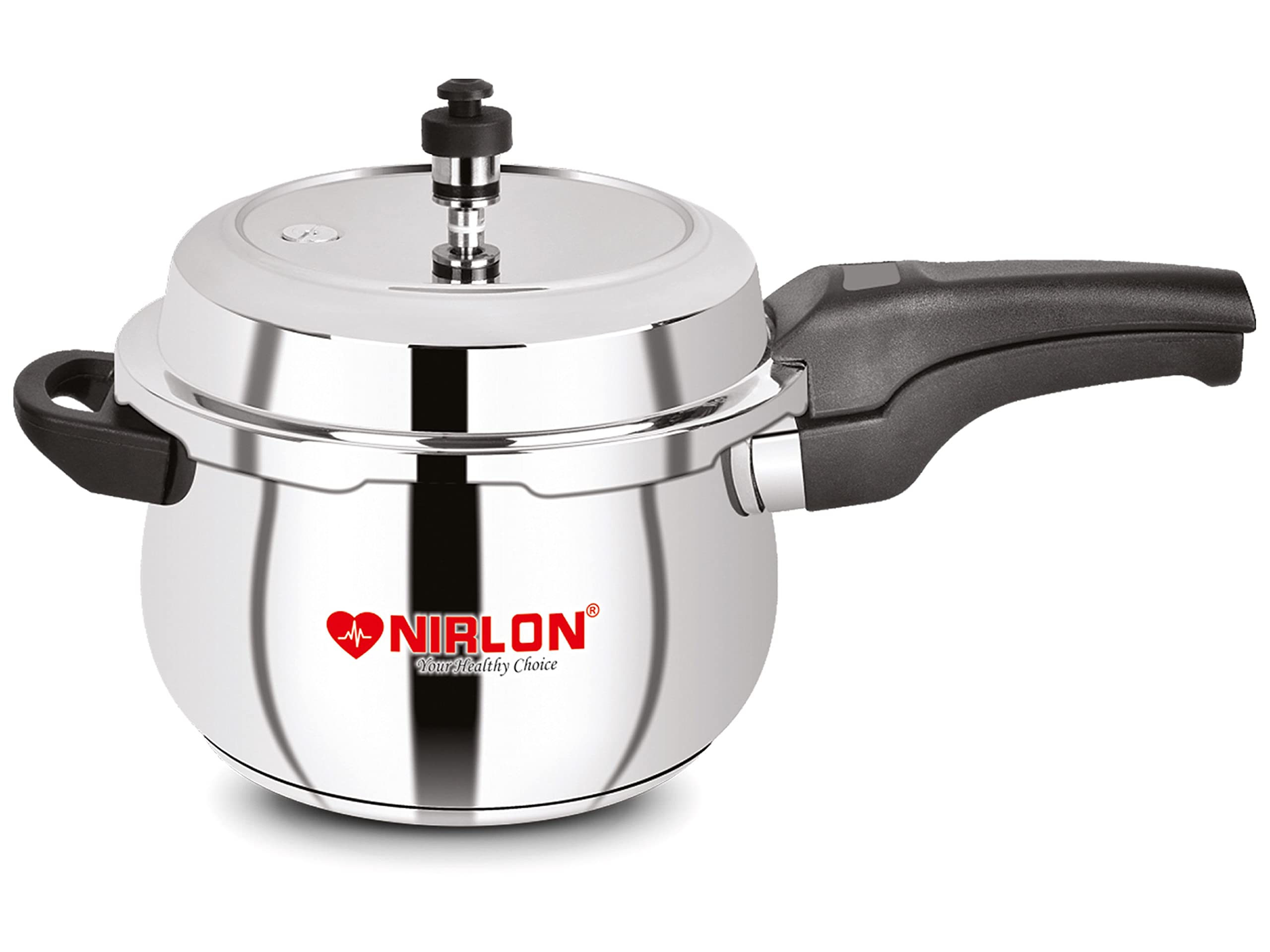 Nirlon Sandwich Bottom Induction Friendly Outer Lid Stainless Steel Pressure Cooker, 5 Litre