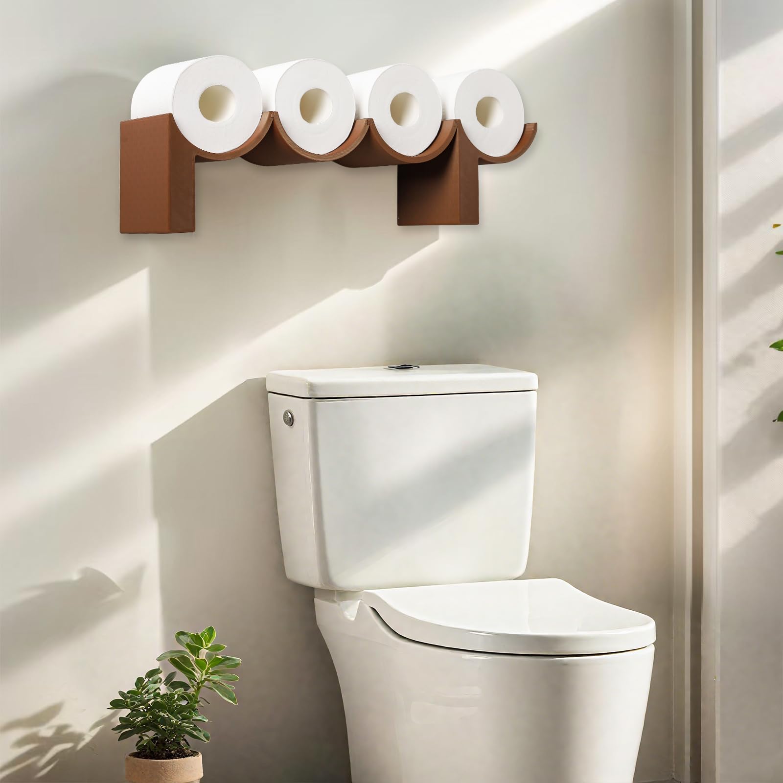 SDGCMNY Poop Toilet Paper Holder Stand - 3D Printed Brown Plastic Shelf, Quirky Bathroom Decor, Model SG-PZJJ-002