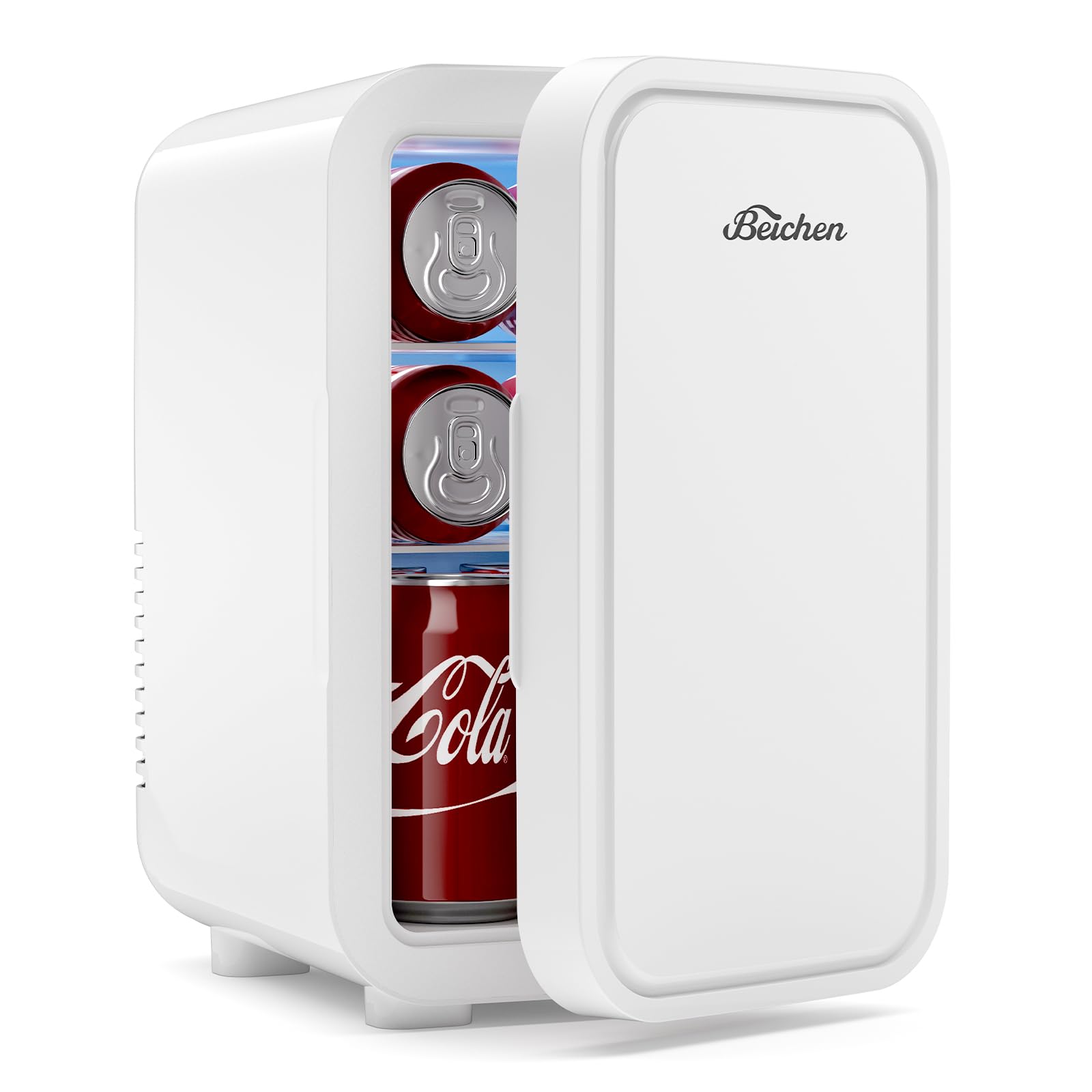 BEICHEN Mini Fridge,6 Liter / 8 Can Small Fridge for Bedroom, Car, Office & Dorm, 110V AC/DC Portable Thermoelectric Cooler & Wa