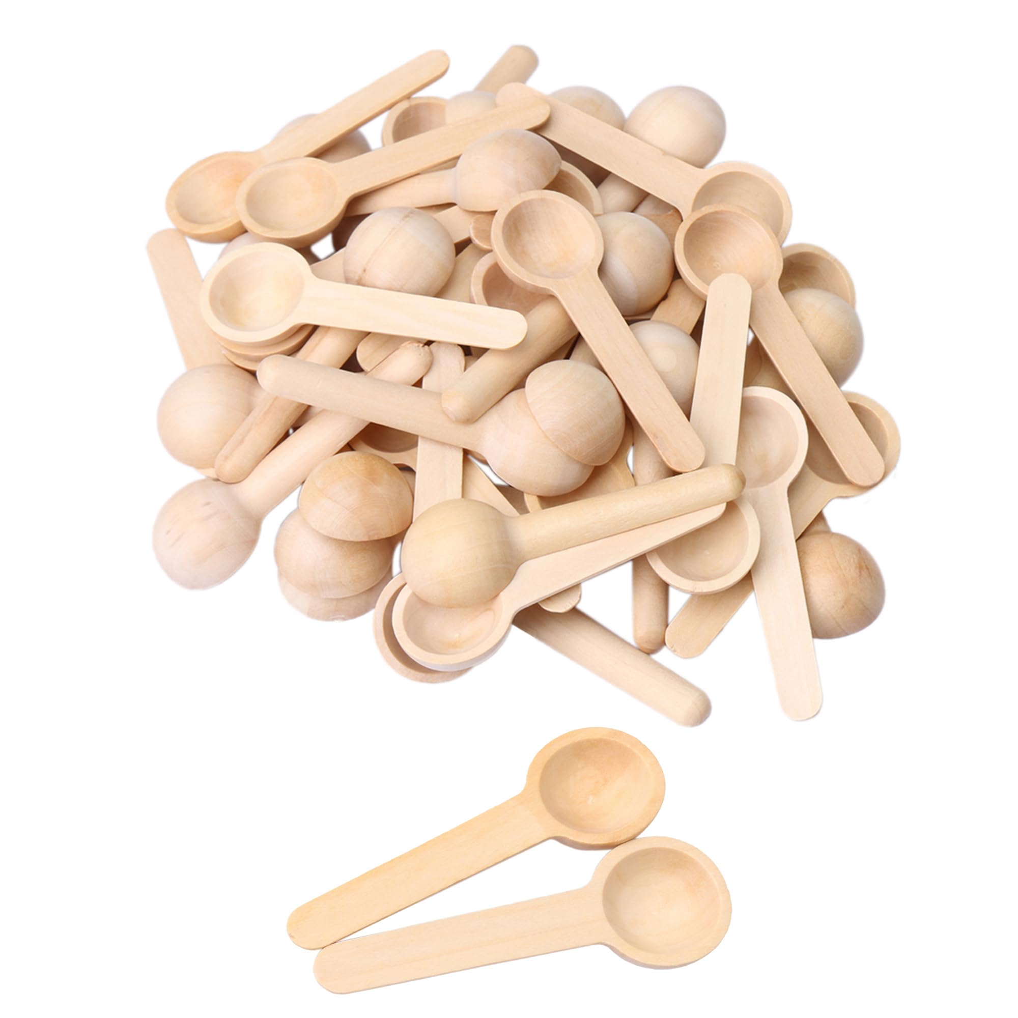 Rdexp Small Wooden Salt Spoons For Spice Jars Seasoning Honey Coffee Set Of 50