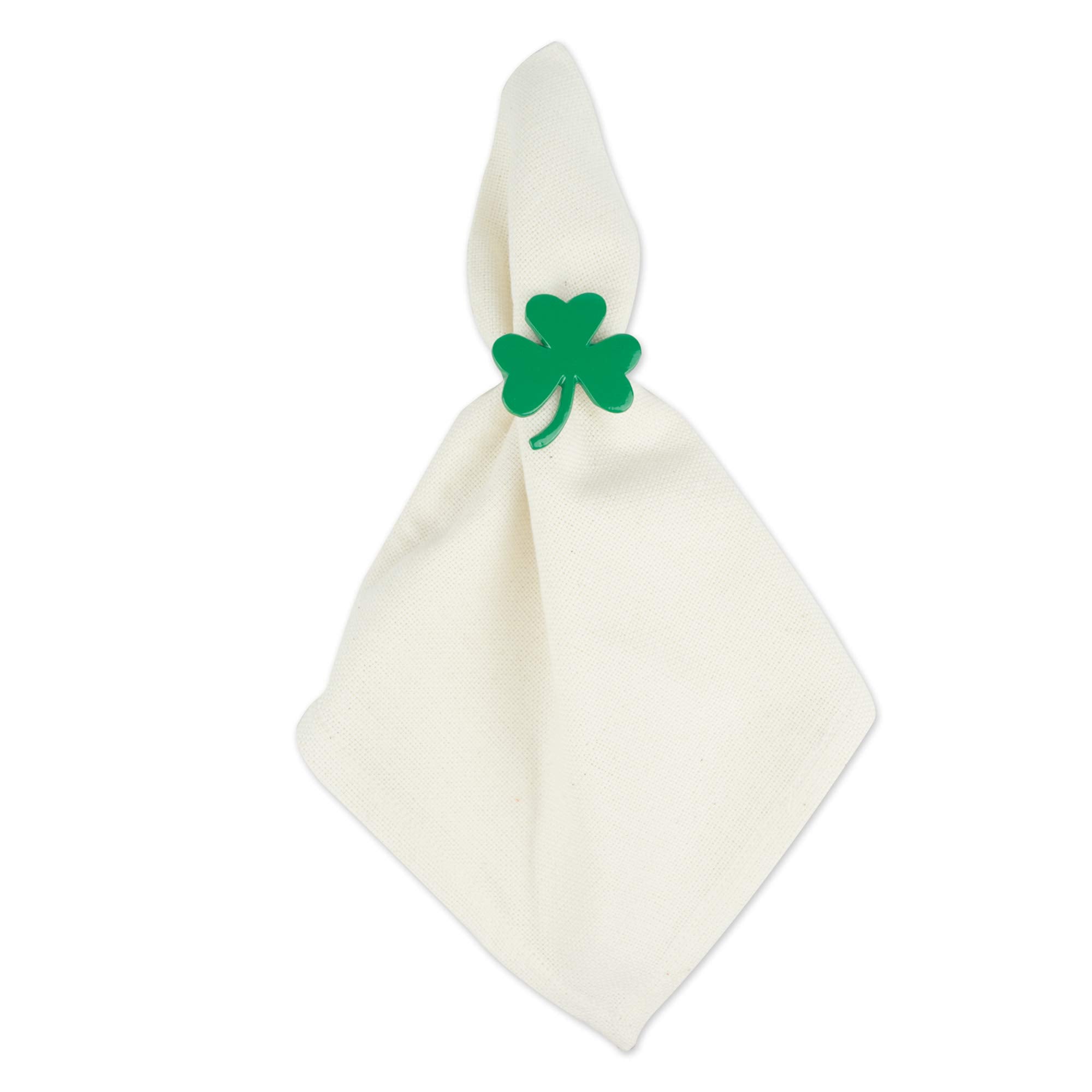 Dii Decorative Unique Novelty Napkin Ring Set, St. Patrick'S Shamrock, 6 Count