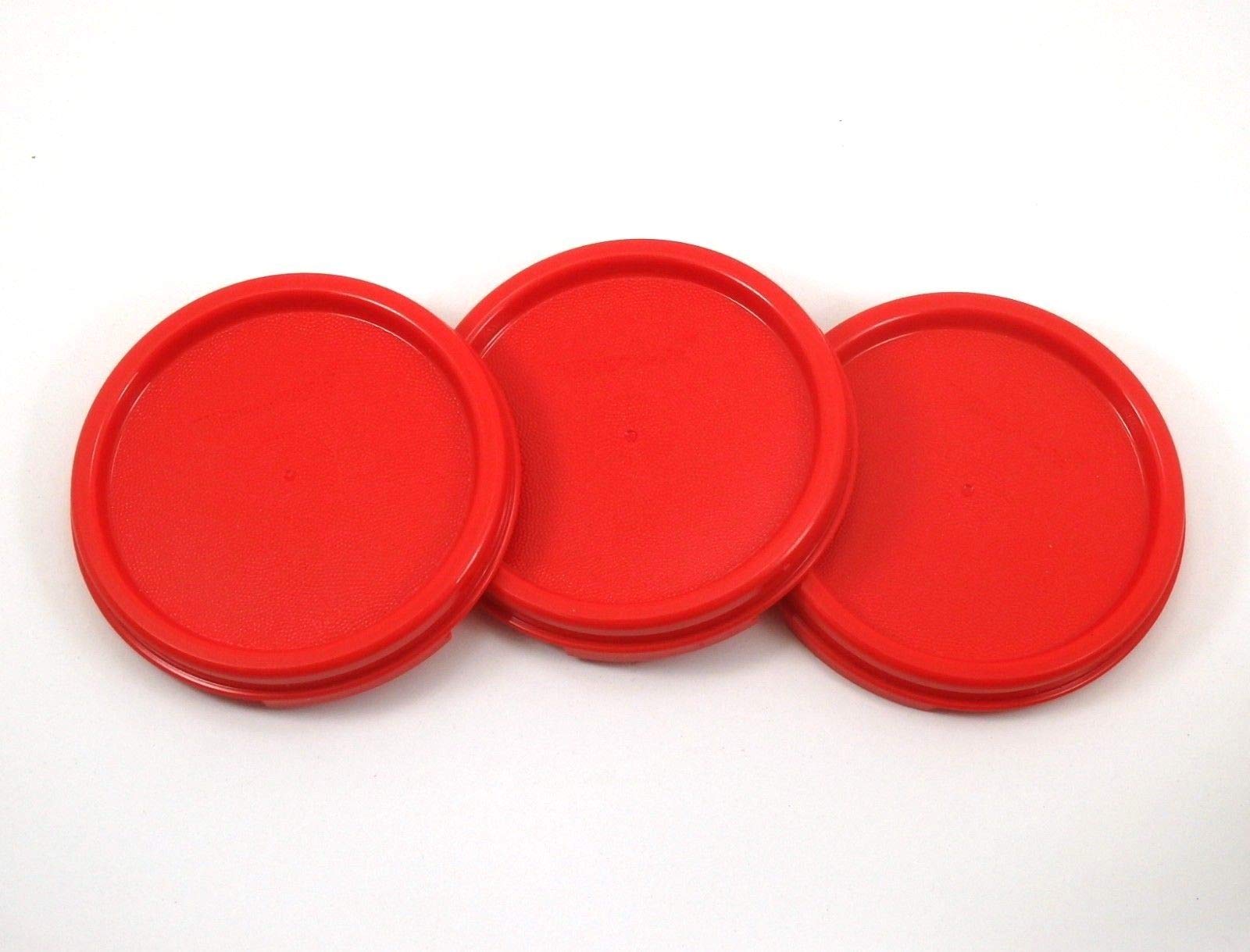Tupperware Set Of 3 Red Modular Mates Round Replacement Seals #1607, Plastic