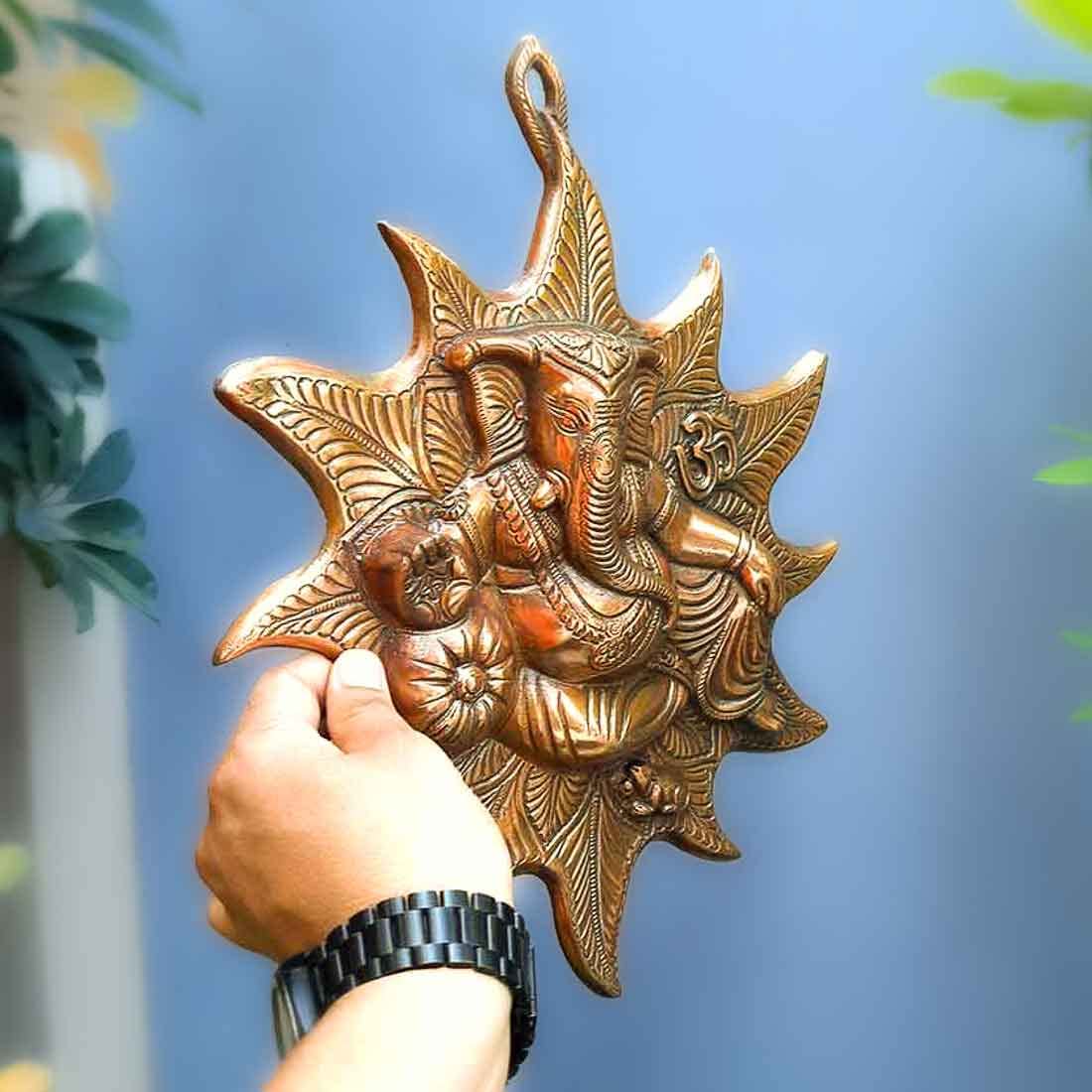 Apka Mart The Online Shop Lord Ganesh Wall Hanging | Ganpati Wall Decor - (Bronze, 15 Inch) - Handcrafted Showpiece For Wall Dec