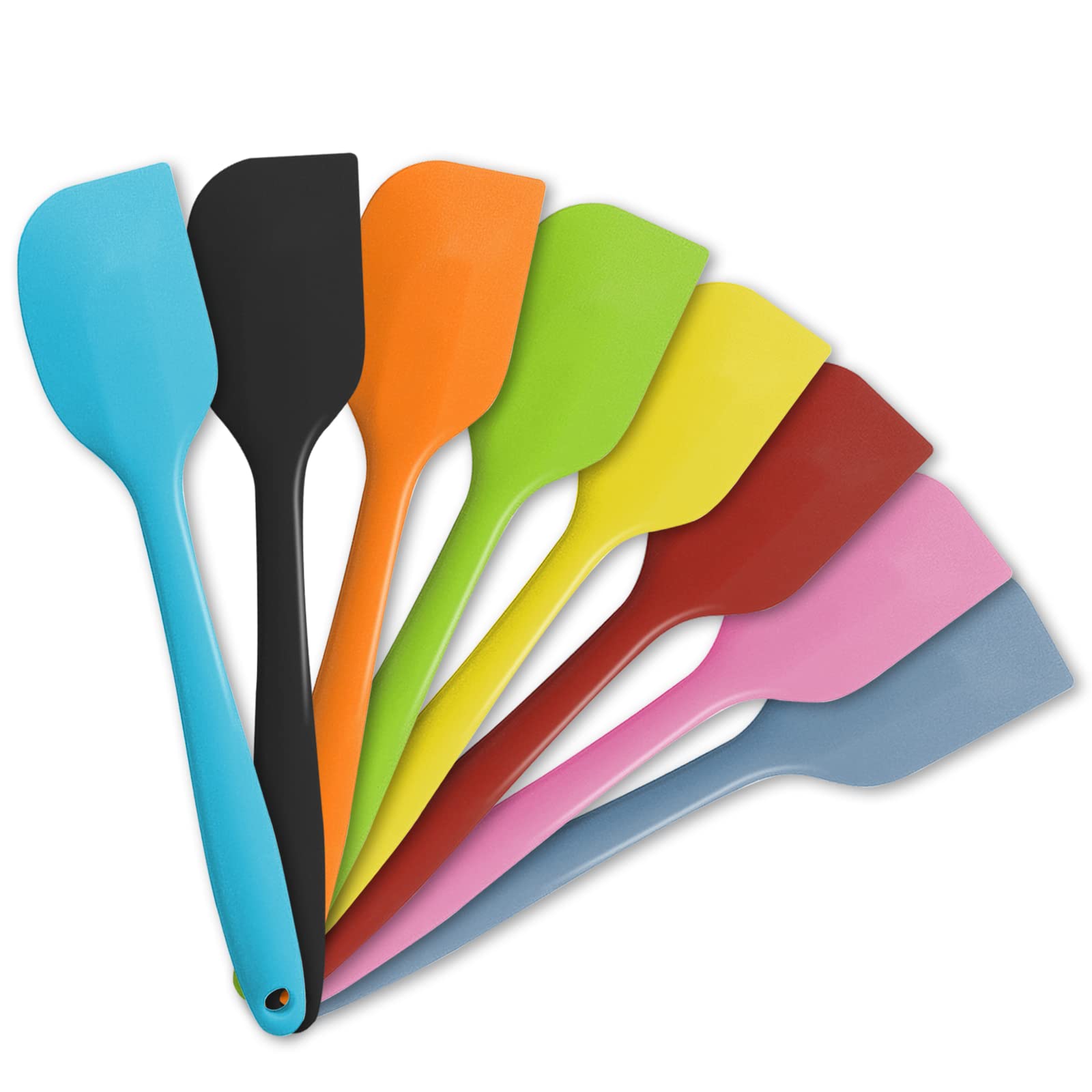 Lapxsnzd 8 Piece Heat Resistant Silicone Spatula Set - Non-Stick Rubber Spatula Kitchen Utensils For Cooking,Baking,And Mixing,M
