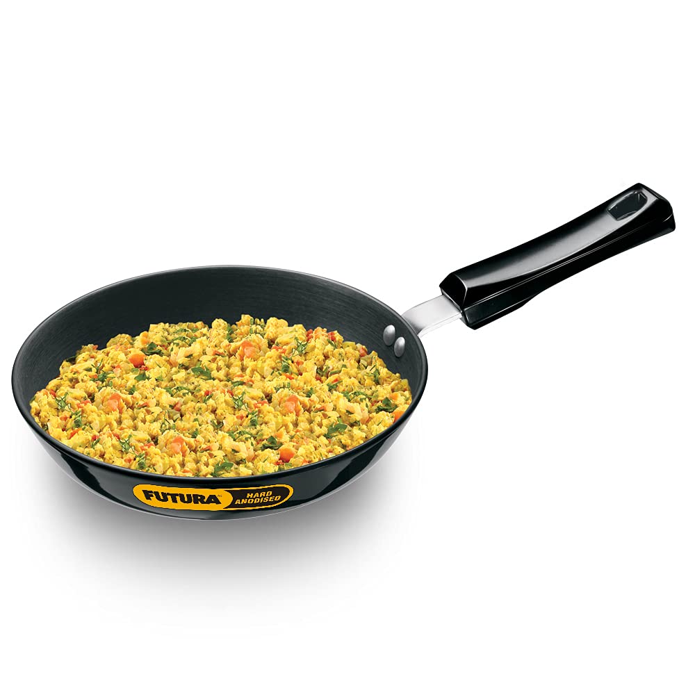 Hawkins Futura 20 Cm Frying Pan, Hard Anodised Induction Fry Pan, Black (Iaf20)